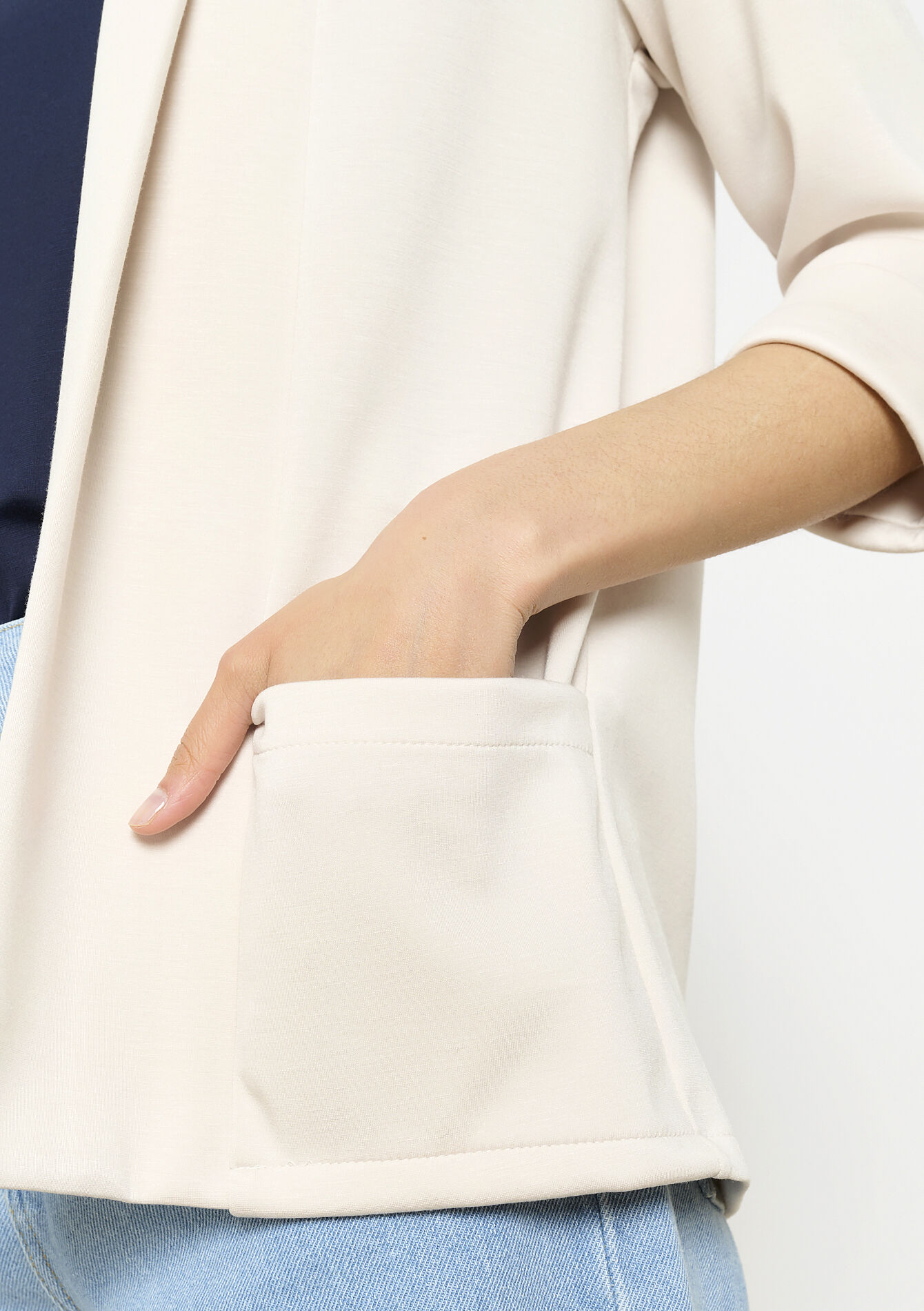 Soepele open blazer, Soepele open blazer - LT BEIGE - 09101049_2527