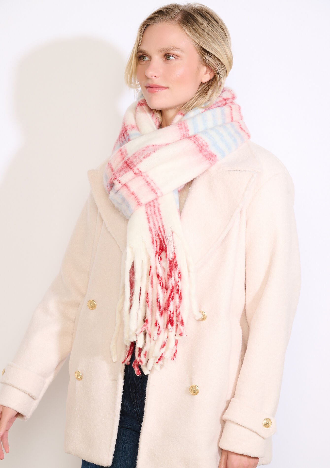 Geborstelde geruite sjaal, Geborstelde geruite sjaal, , detail_model