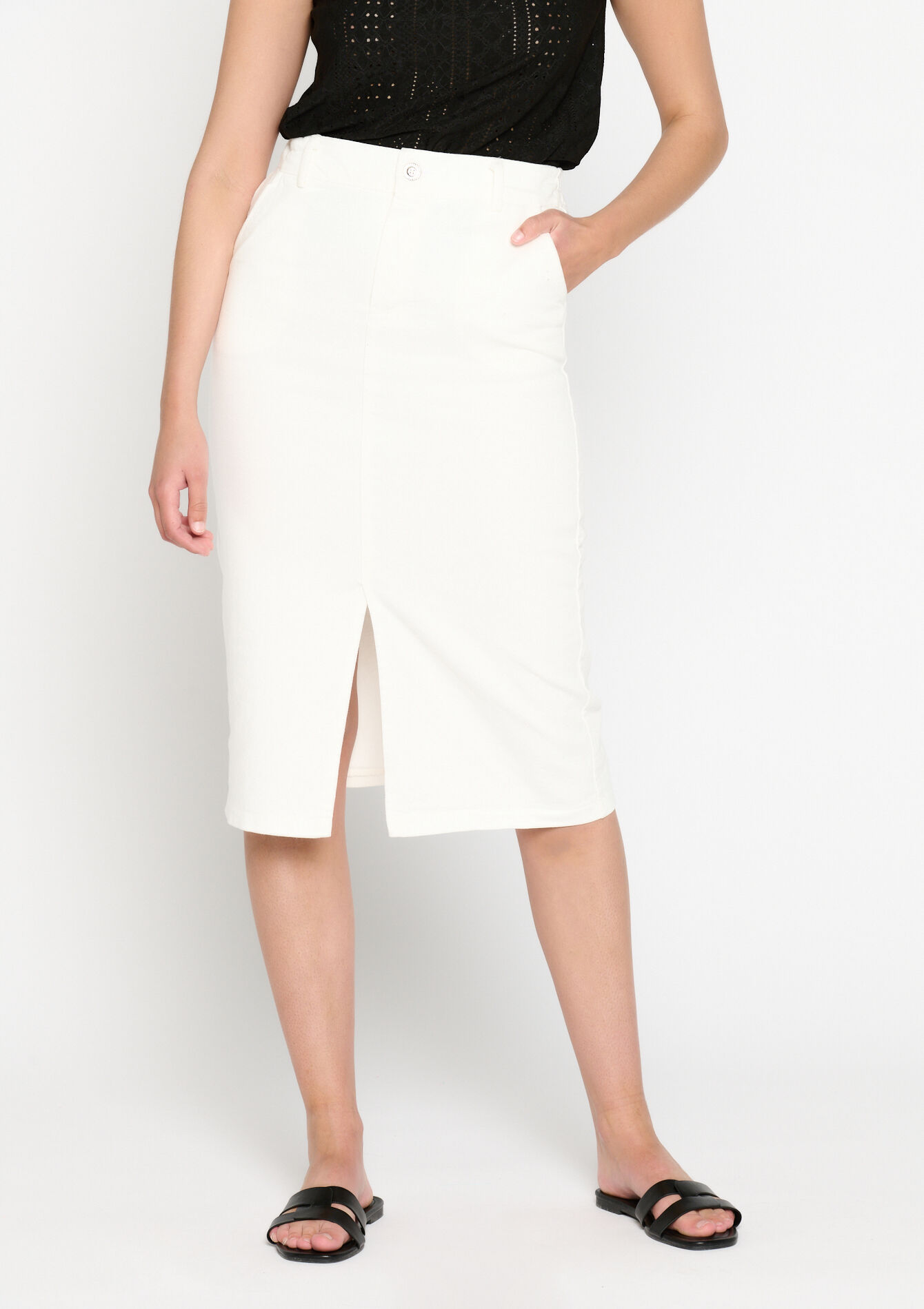 Midirok met split, Midirok met split - OFFWHITE - 07101116_1001