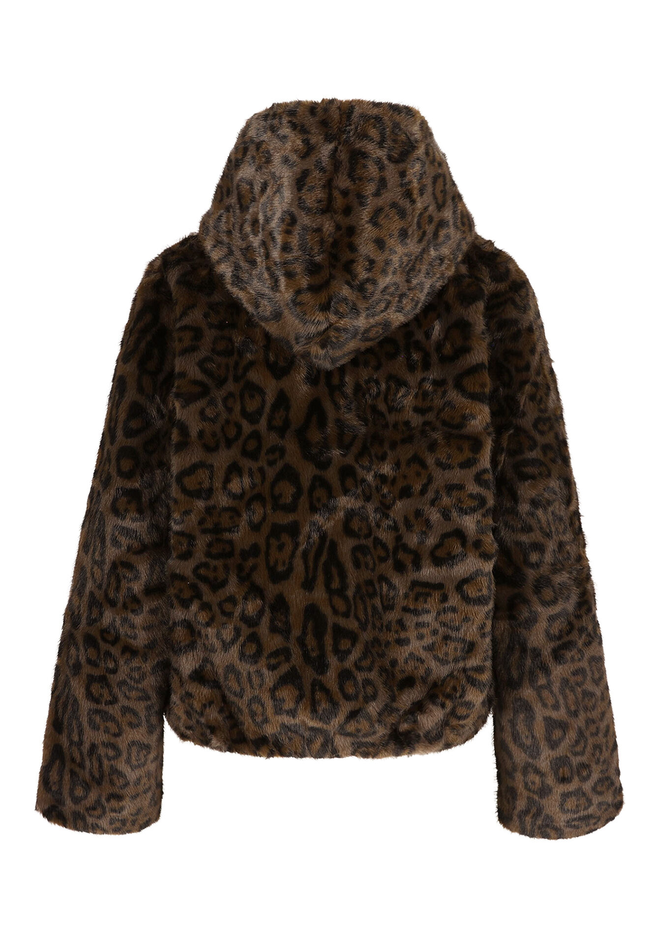 Korte jas met luipaardprint, Korte jas met luipaardprint - BROWN DARK CHOCOLATE - 23000779_3720