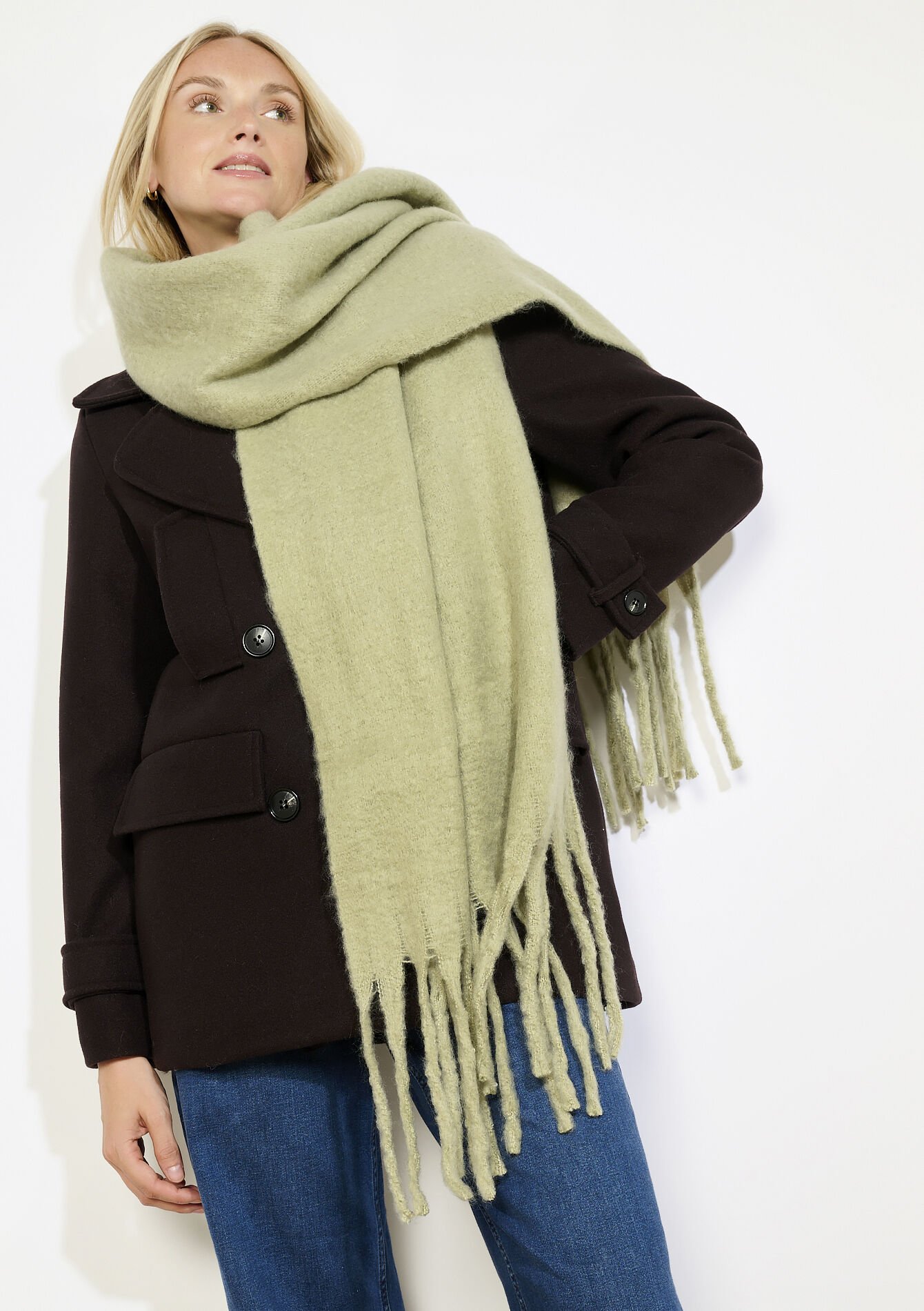 Lange effen sjaal, Lange effen sjaal, , hi-res