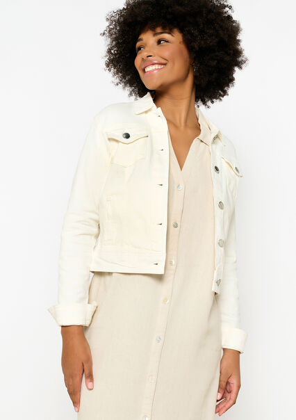 Jacket in twill - NATURAL WHITE - 09100864_2510