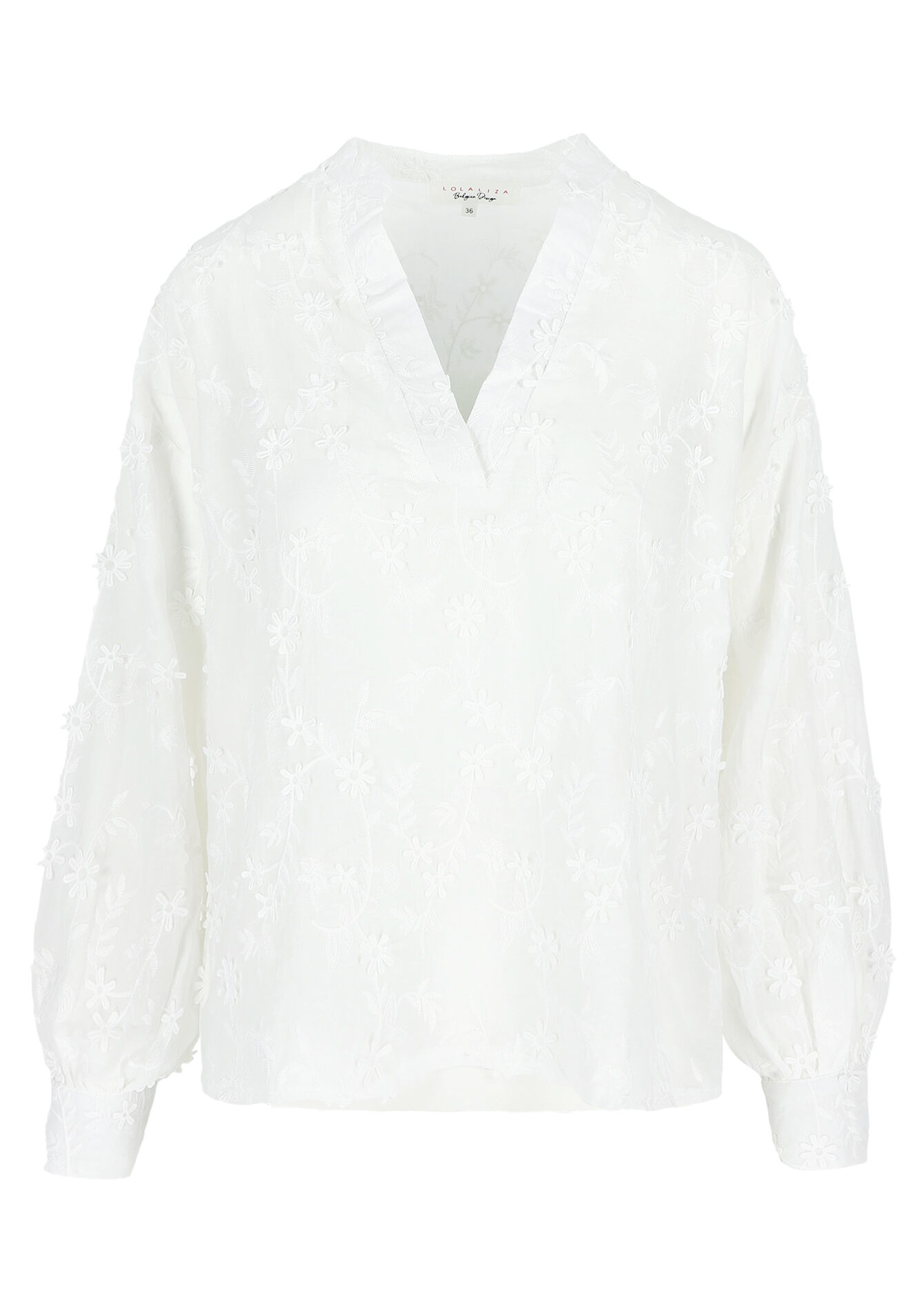 Geborduurde blouse - OPTICAL WHITE - 05702527_1019