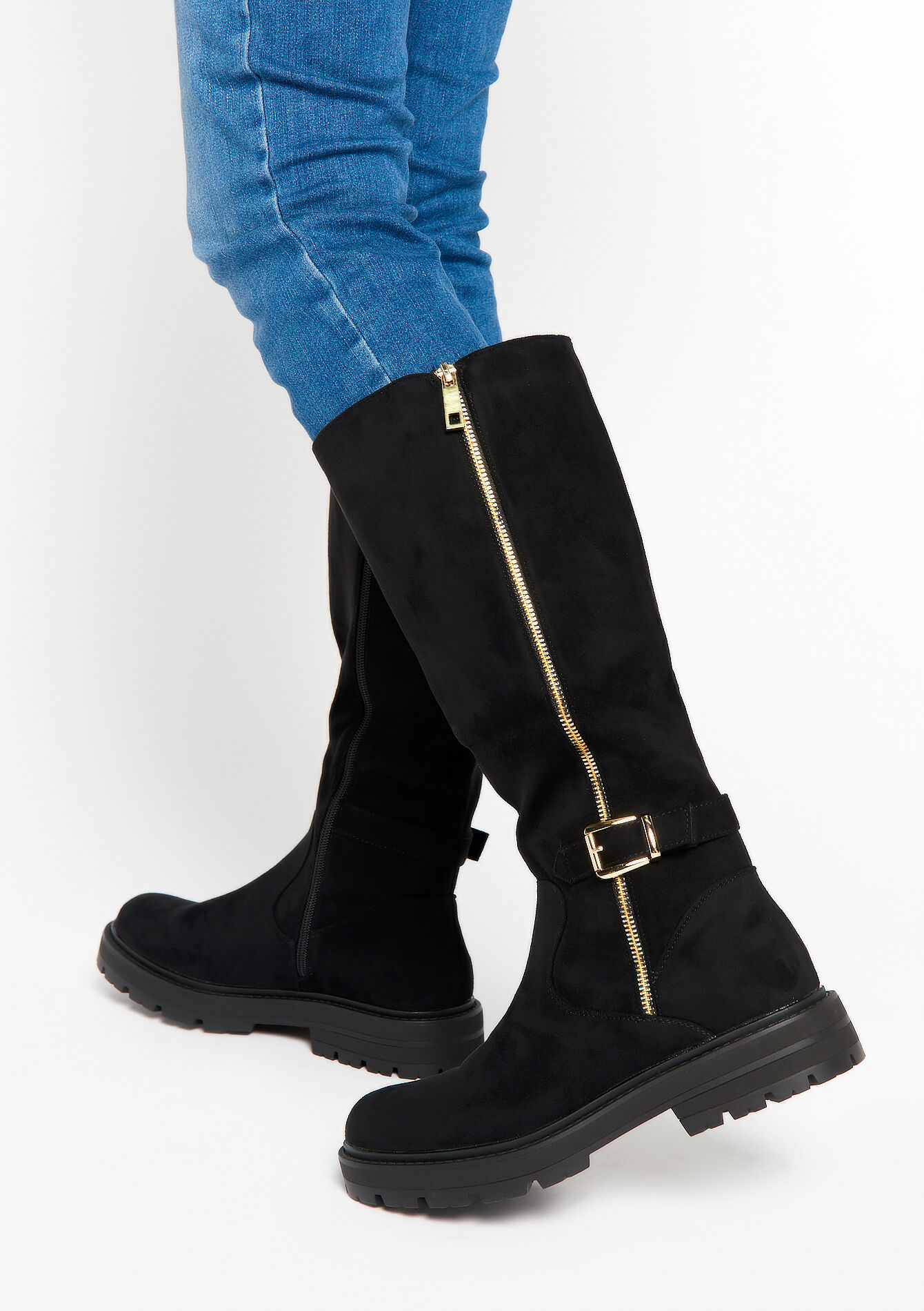 Hoge suede laarzen, Hoge suede laarzen - BLACK - 1090690