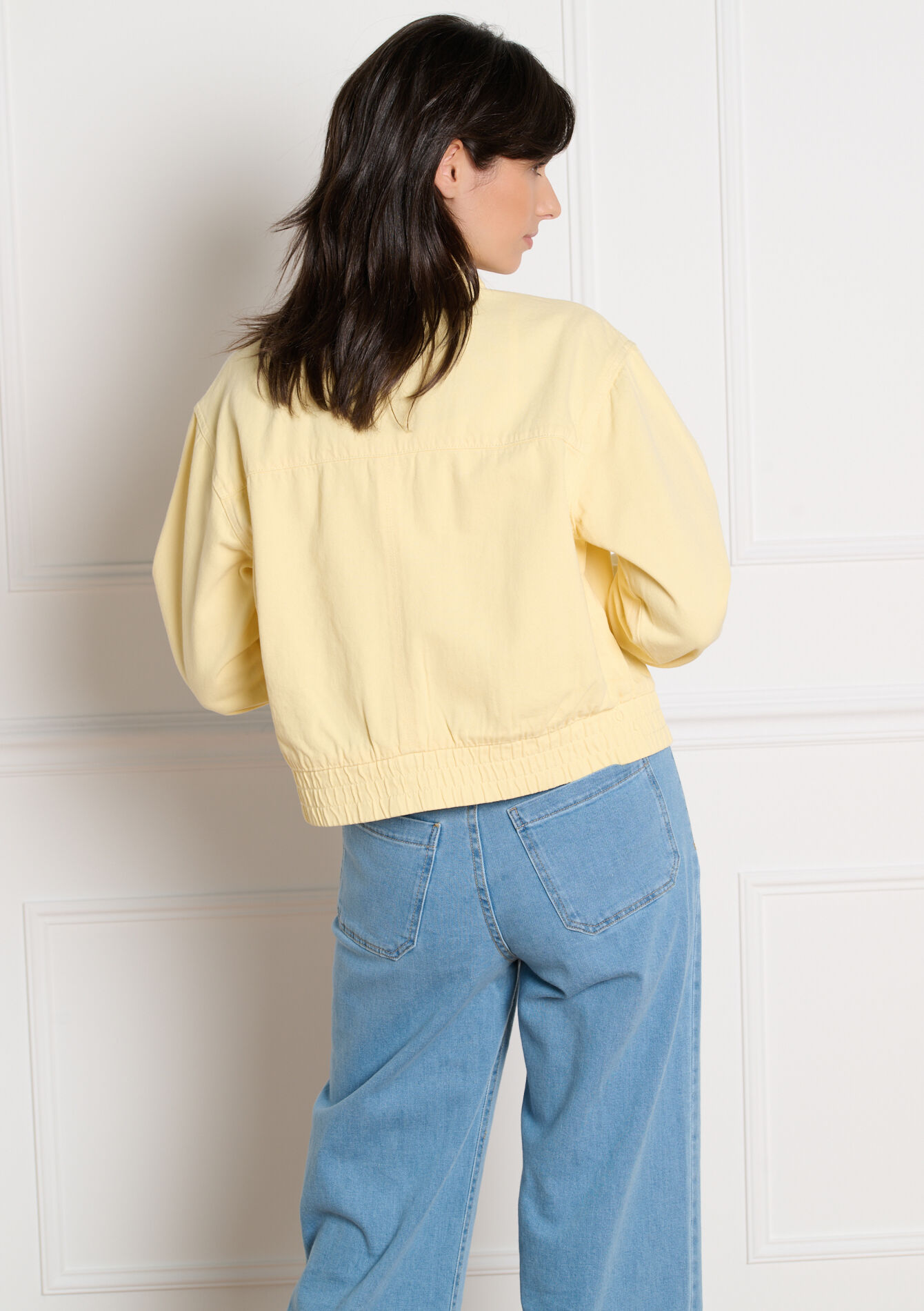 Cropped zip jacket, Cropped zip jacket - YELLOW PASTEL - 09101104_5004