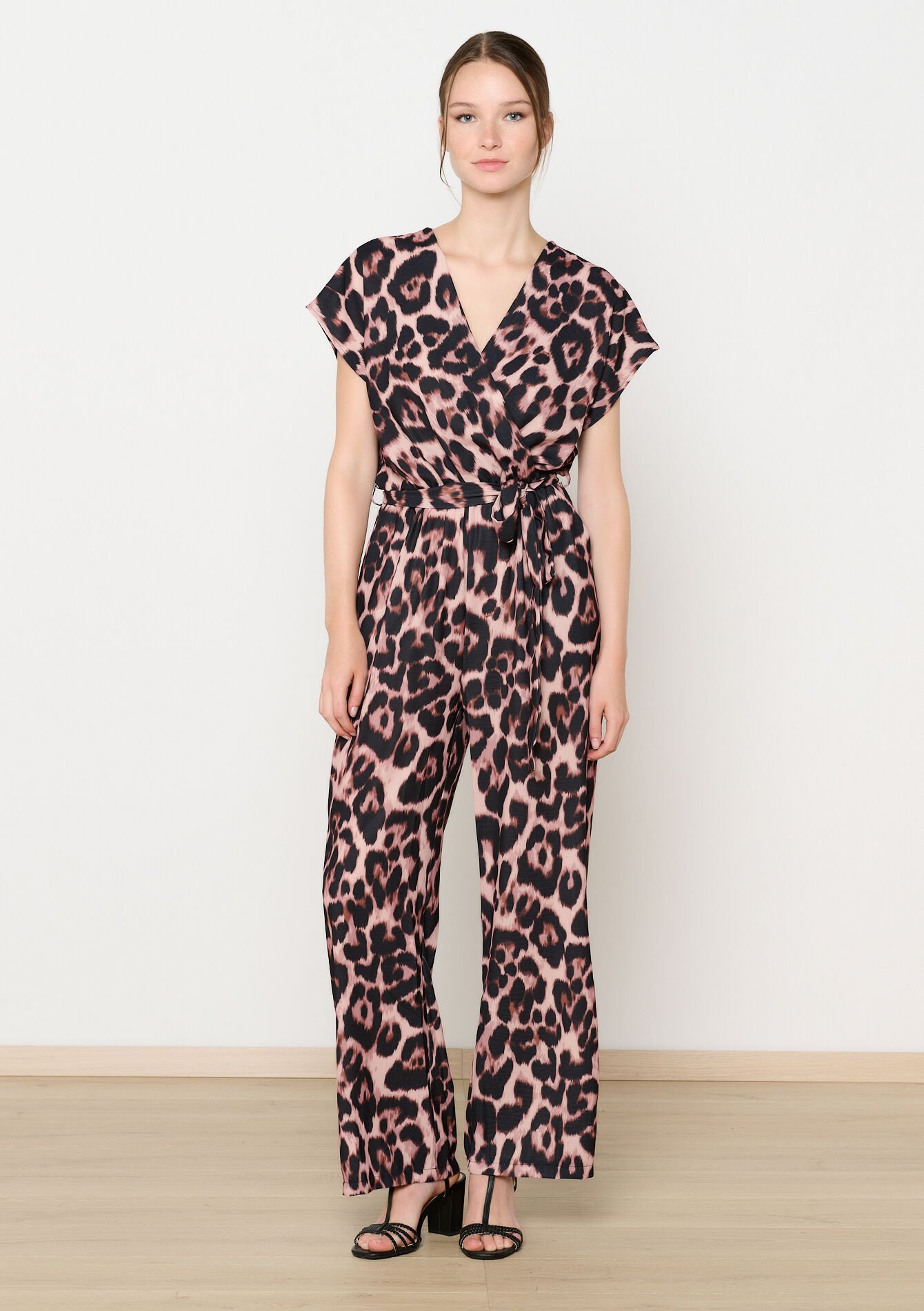 Jumpsuit with leopard print, Jumpsuit with leopard print - LIGHT CAMEL - 06004550_3814