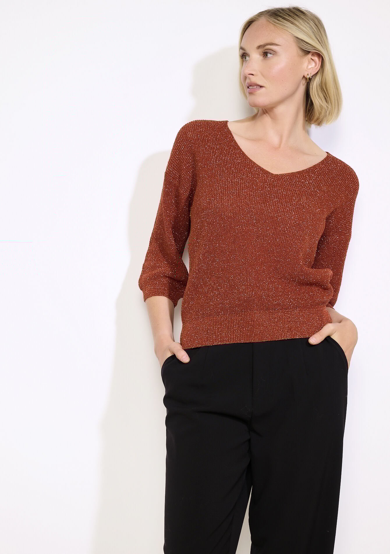 Fijne glittertrui, Fijne glittertrui - TERRACOTTA - 04007049_5303