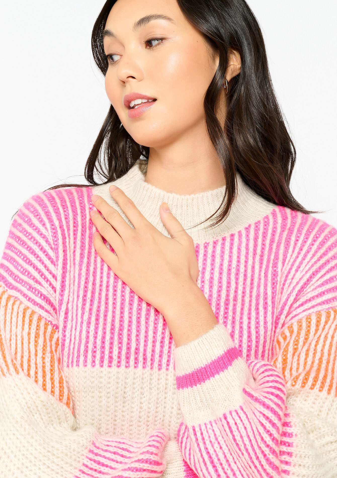 Jumper dress with colourblock, Jumper dress with colourblock - FUSCHIA PINK - 08103474_1465