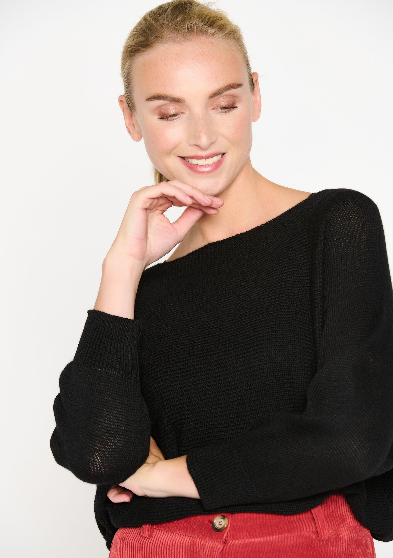 Pullover with batwing sleeves, Pullover with batwing sleeves - BLACK - 04006057_1119