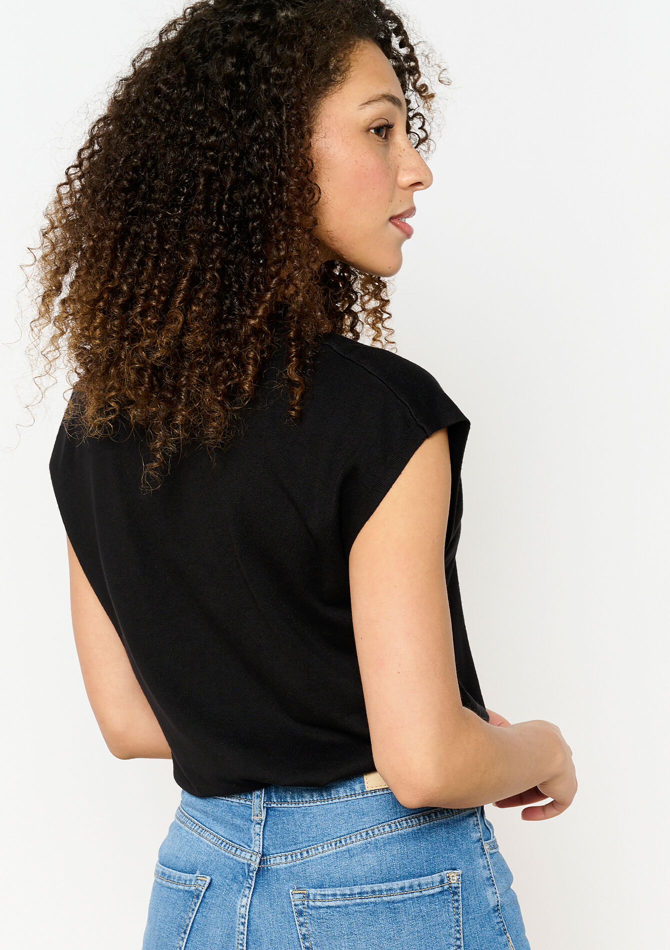 Lichte mouwloze trui, Lichte mouwloze trui - BLACK - 04006777_1119