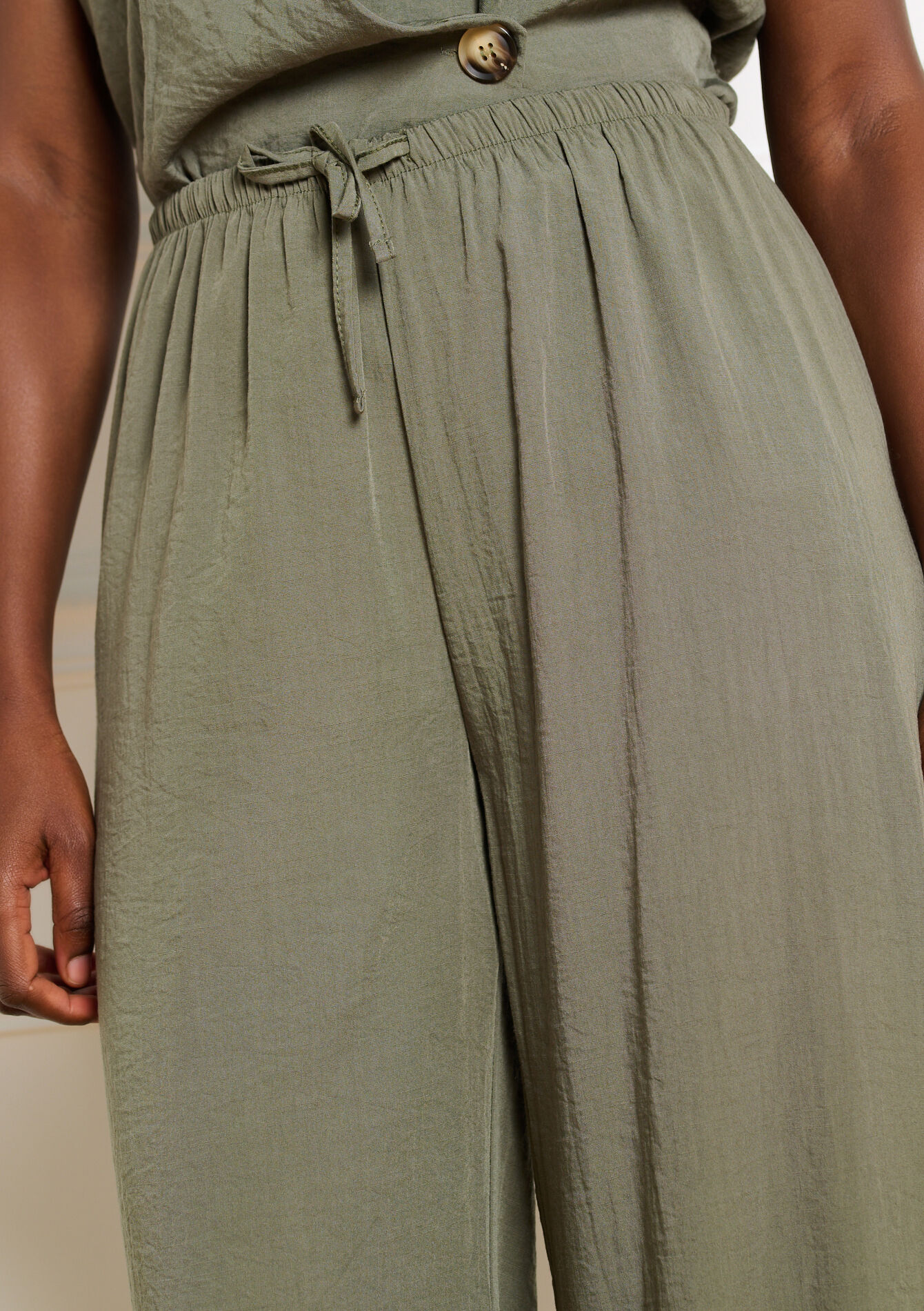 Pantalon fluide ample - KHAKI MED - 06601145_4327