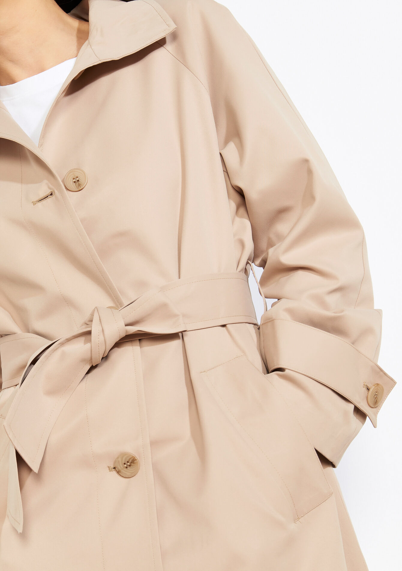 Trench ceinturé minimaliste - BEIGE SAND - 23000790_1940