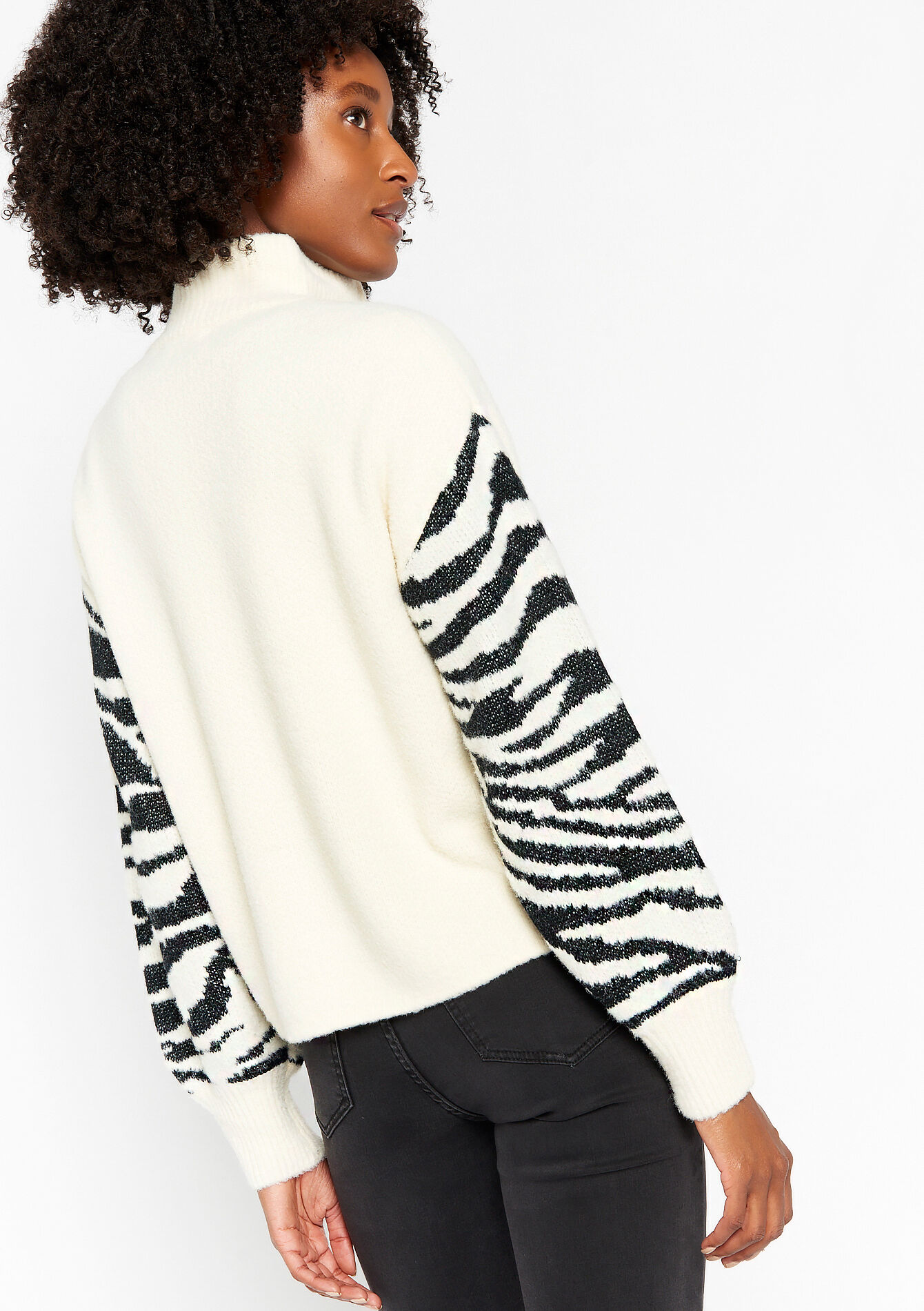 Cardigan with zebra print, Cardigan with zebra print - ECRU PEACH - 04101045_2564