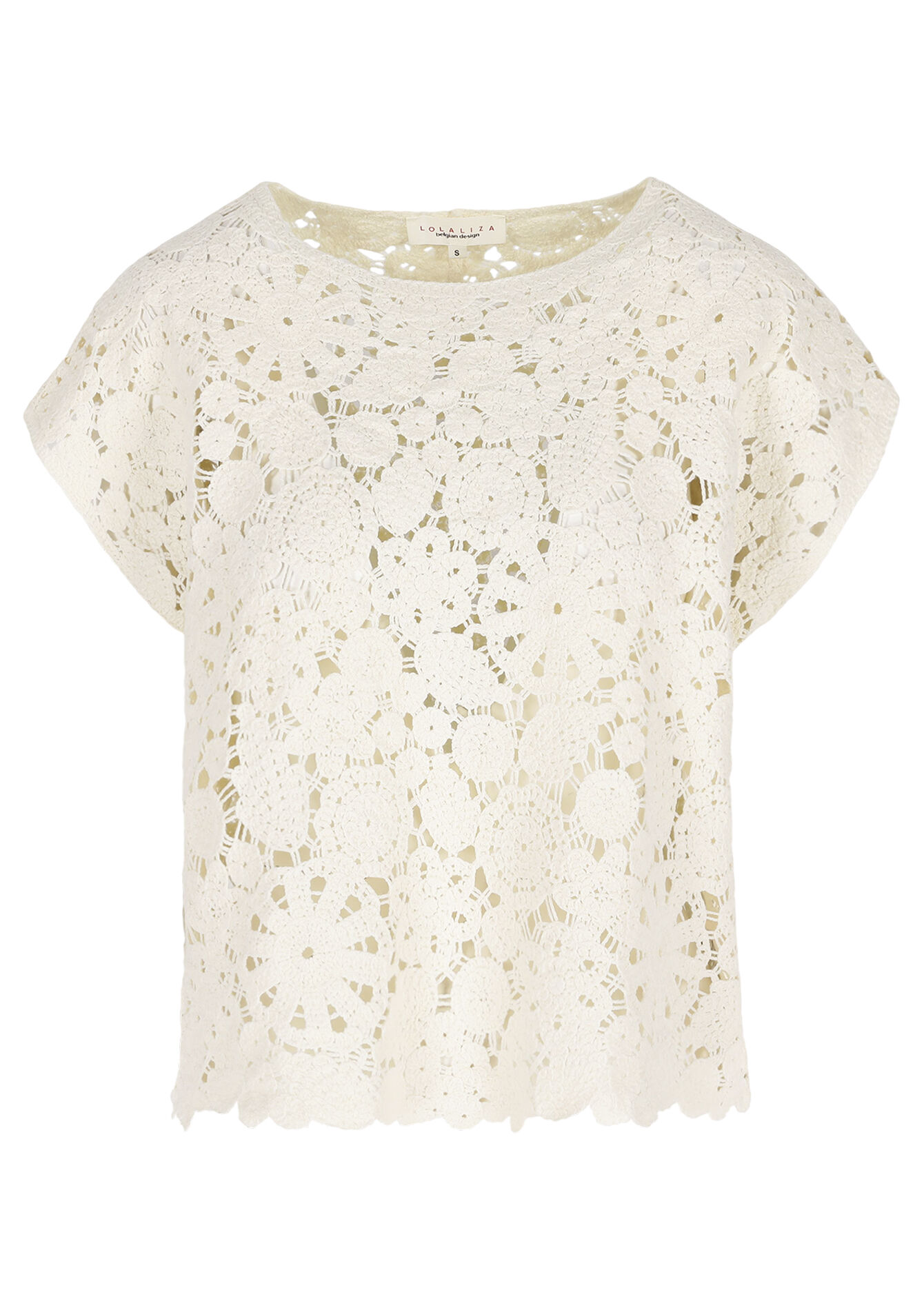 Mouwloze crochet top - VANILLA WHITE - 04007067_1013