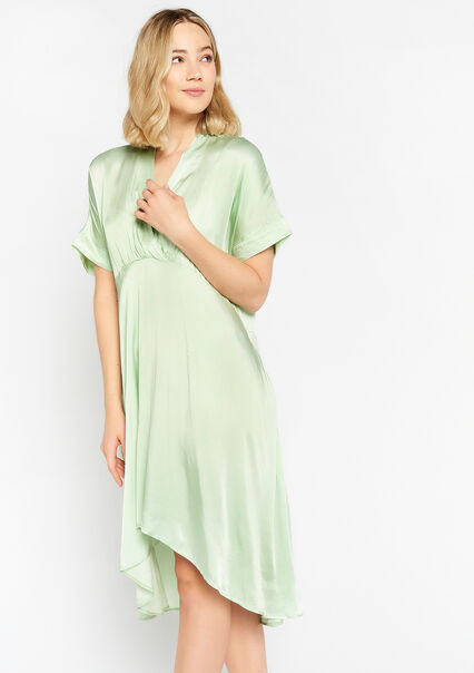 Satijnen maxi-jurk - LIGHT GREEN PASTEL - 08602049_1822