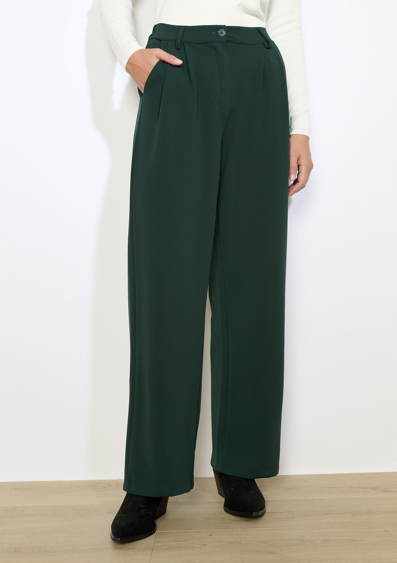 Tailored twill broek - BOTTLE GREEN - 06100744_1778