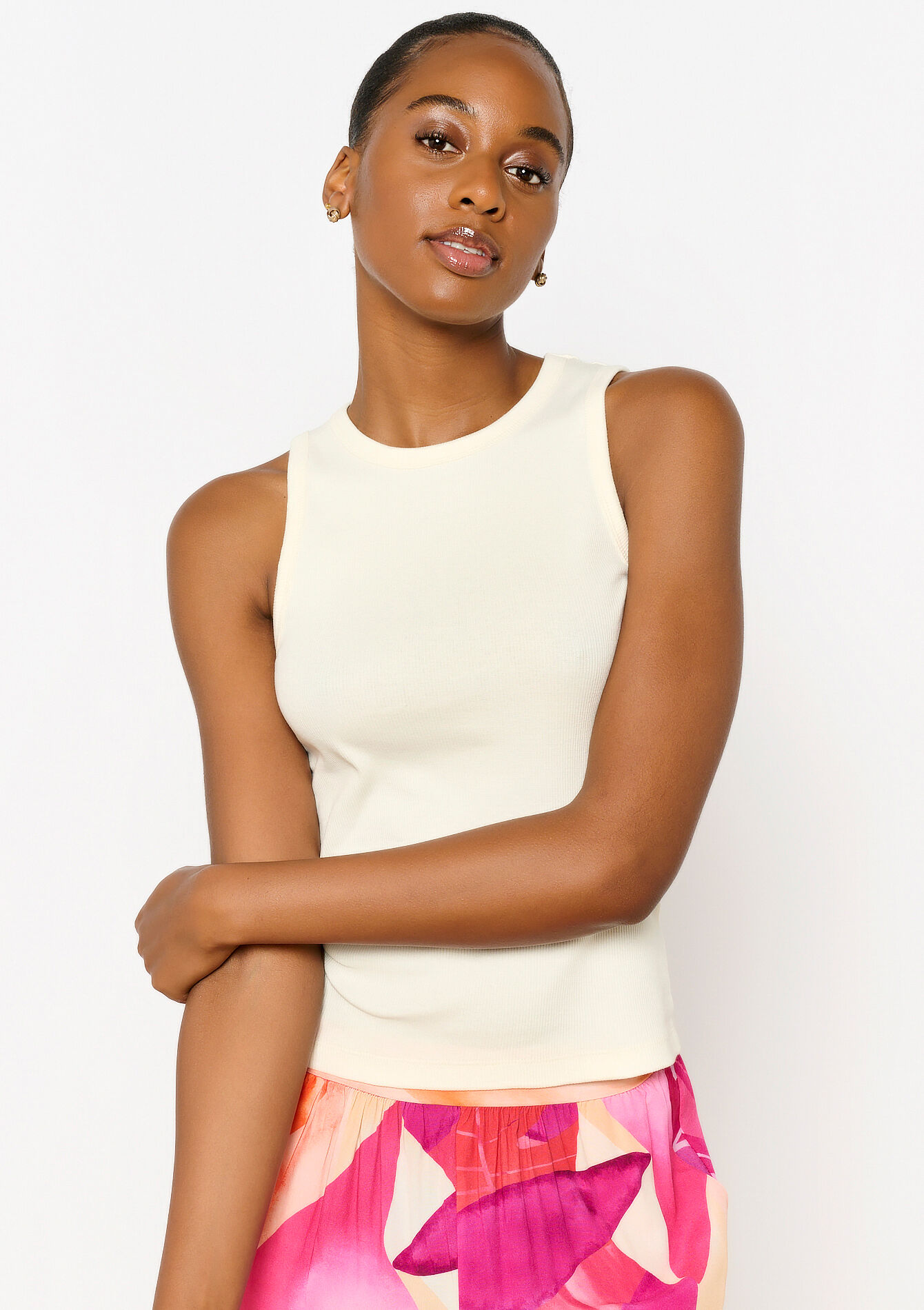 Ribbed tank top, Ribbed tank top - OFFWHITE - 02200390_1001