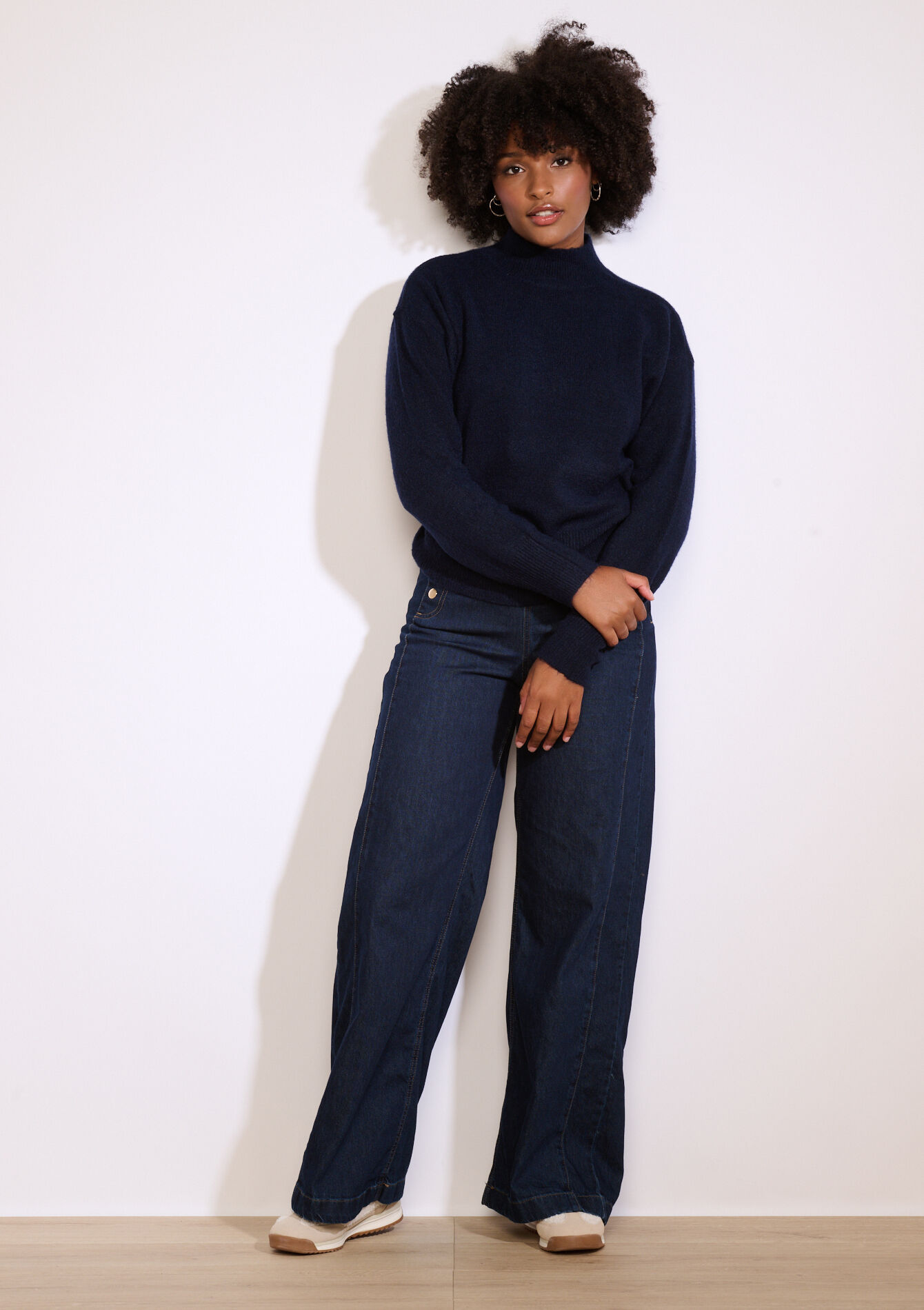 Zachte trui met col - NAVY BASIC - 04006914_2723