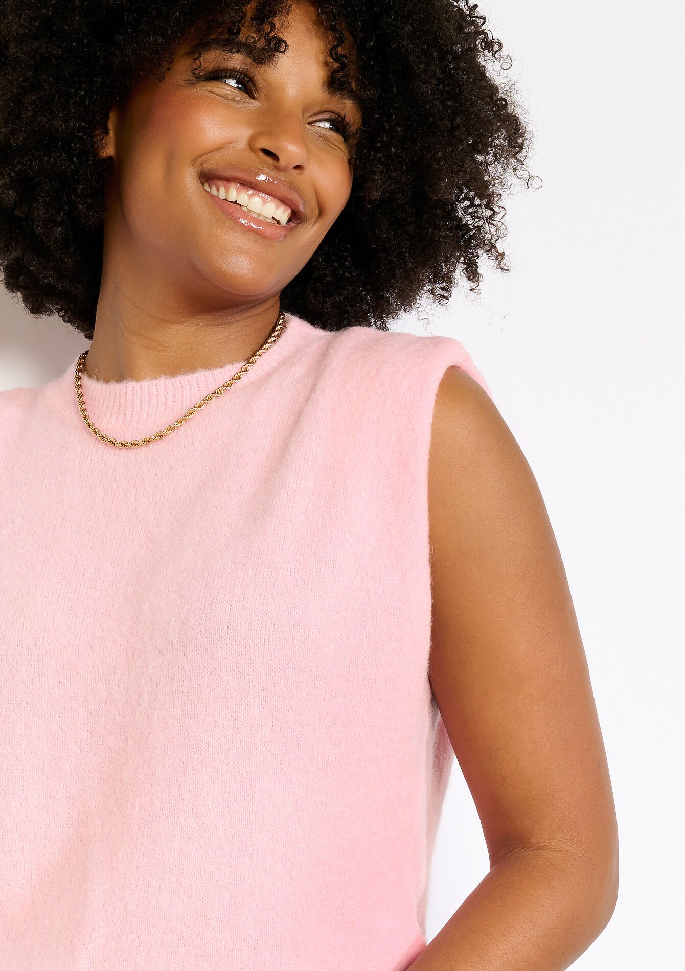 Pull sans manches en maille - PINK BUBBLEGUM - 04007258_1477