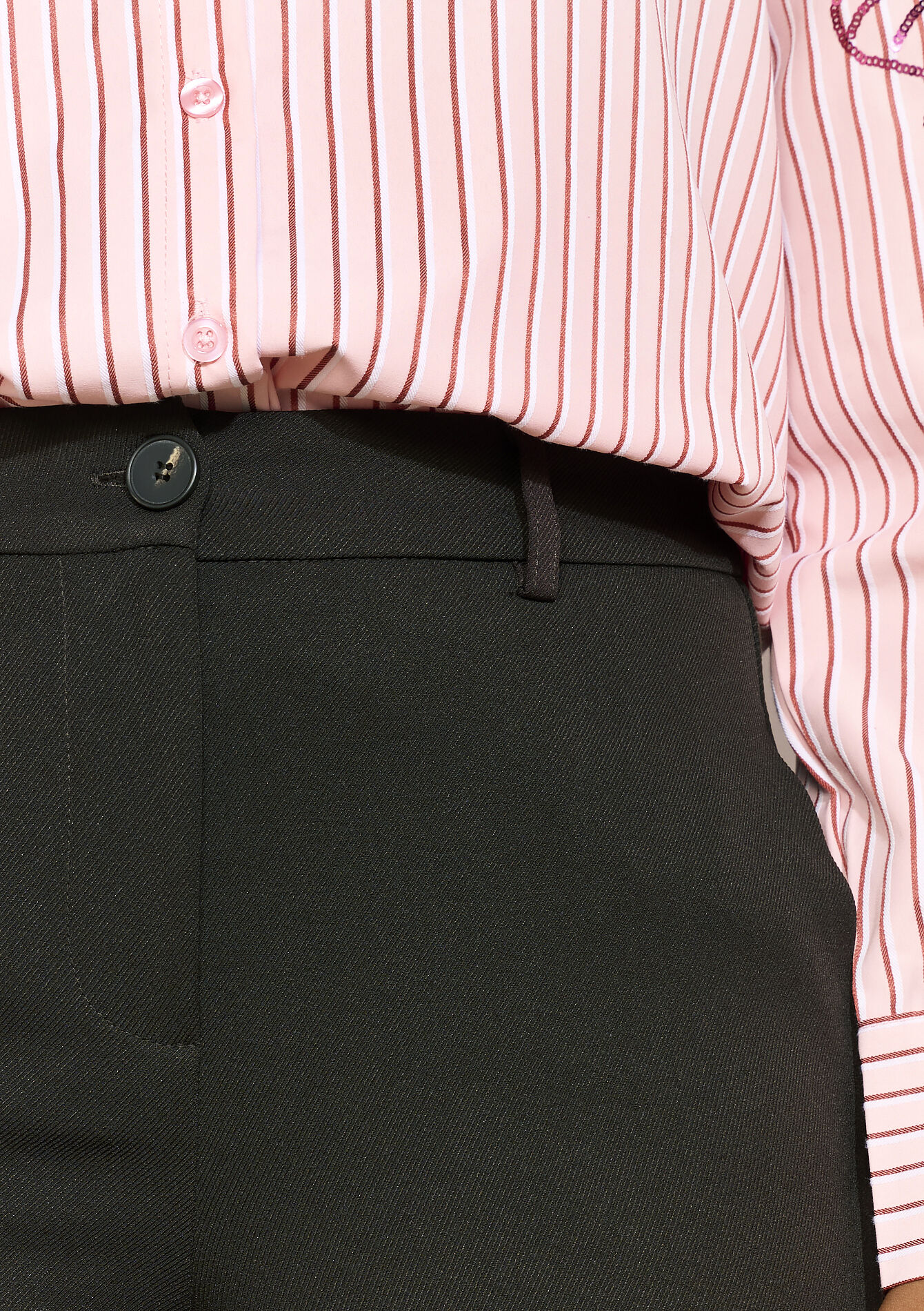 Pantalon large en sergé, Pantalon large en sergé - BROWN DARK CHOCOLATE - 06601045_3720