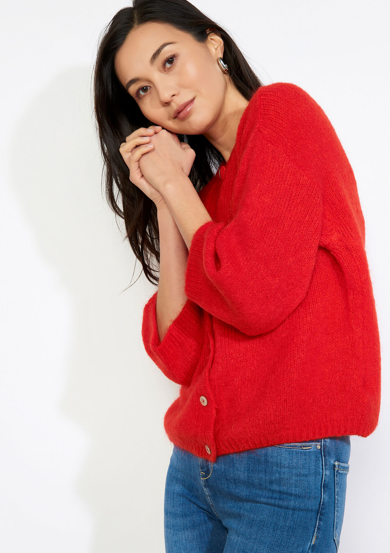 Minimalistisch vest met knopen - RED LOLLIPOP - 04101446_5301