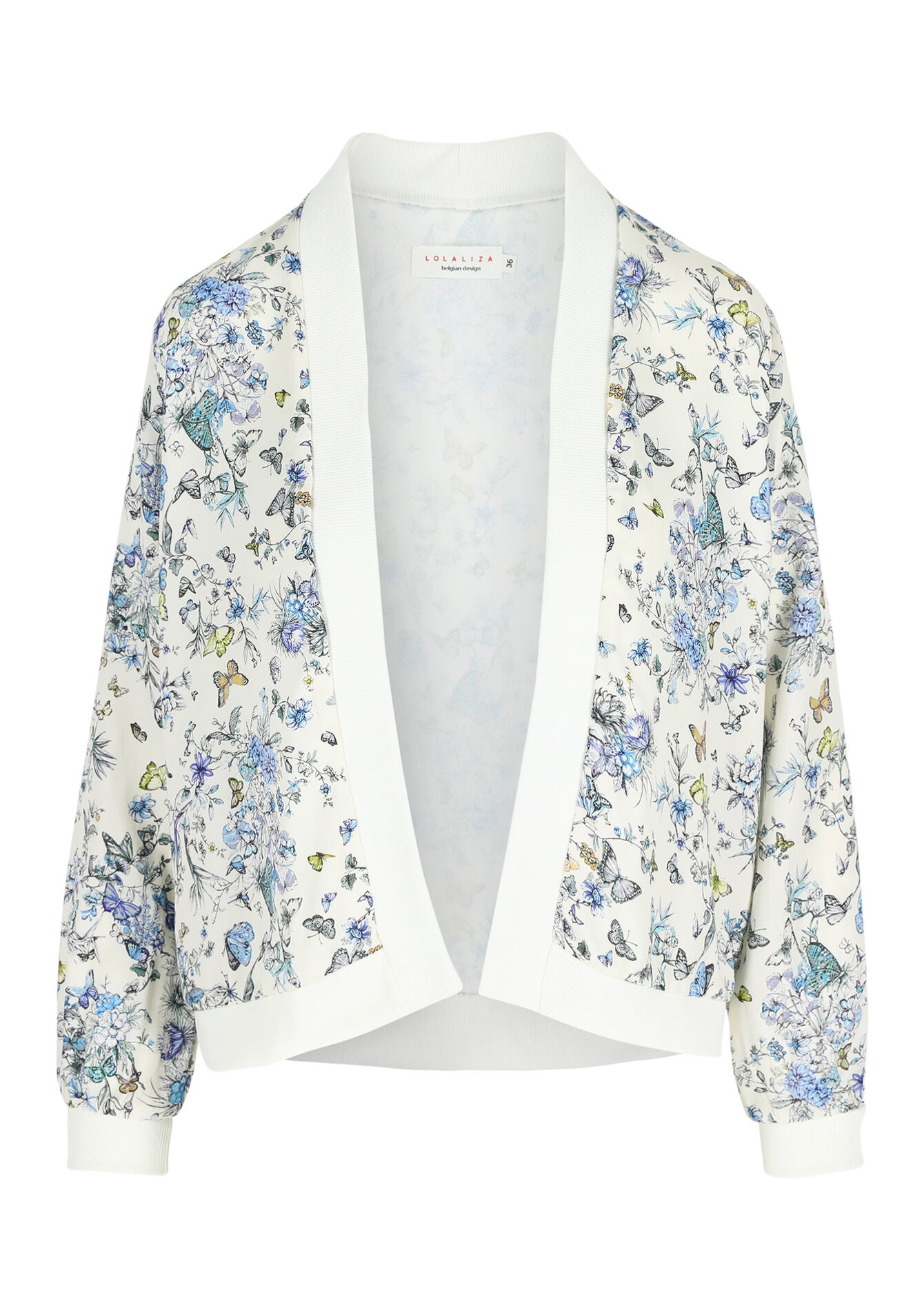 Fluid jacket with flowers, Fluid jacket with flowers - OFFWHITE - 09100939_1001