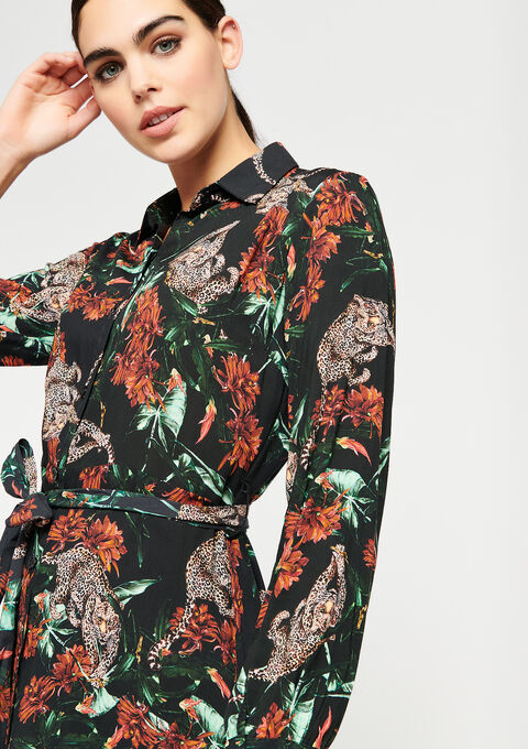 Hemd Jurk Met Jungle Print Lolaliza