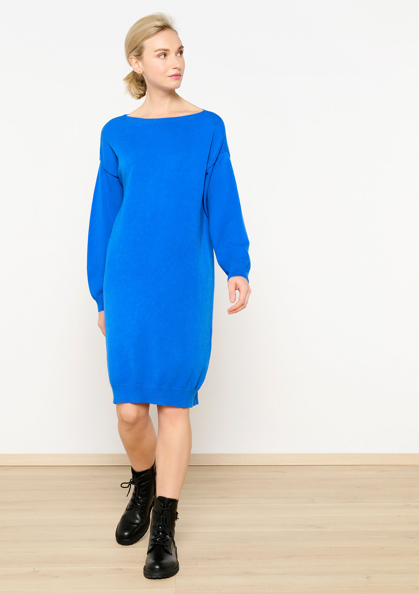 Oversized gebreide jurk, Oversized gebreide jurk - BLUE COBALT - 08103503_2925
