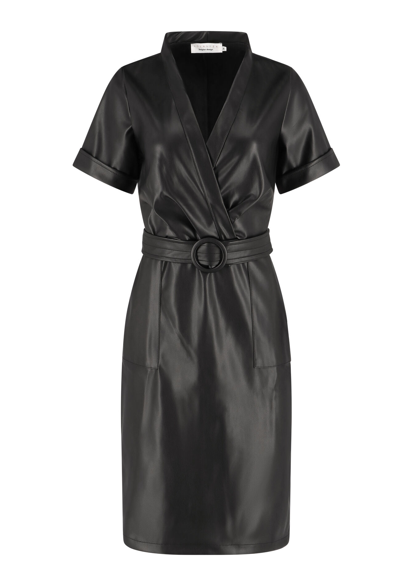 Robe courte en similicuir, Robe courte en similicuir - BLACK - 08103363_1119