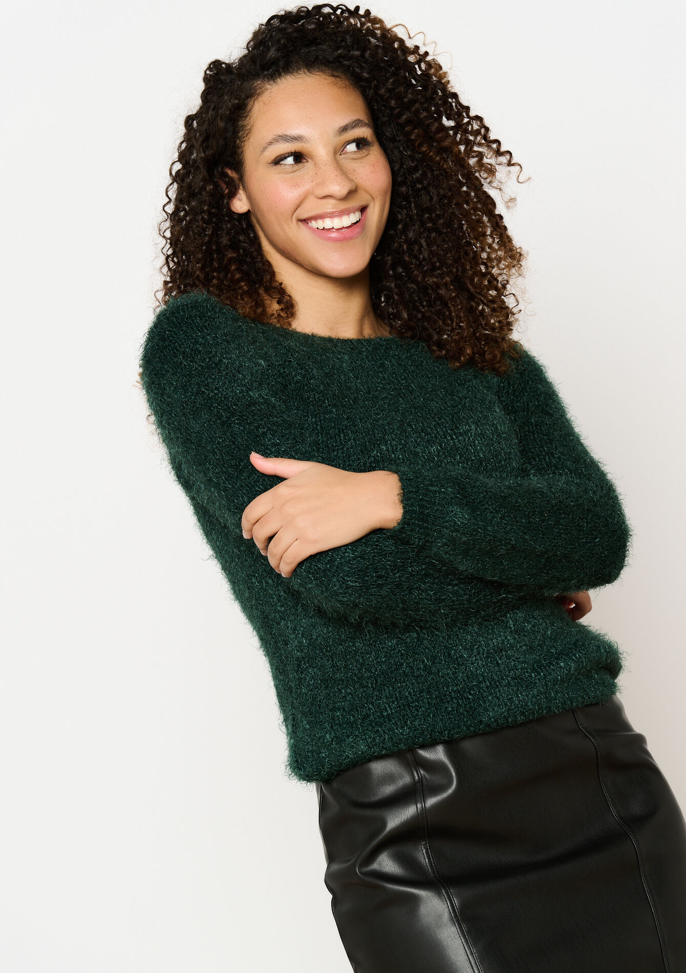 Eyelash trui, Eyelash trui - BOTTLE GREEN - 04006829_1778