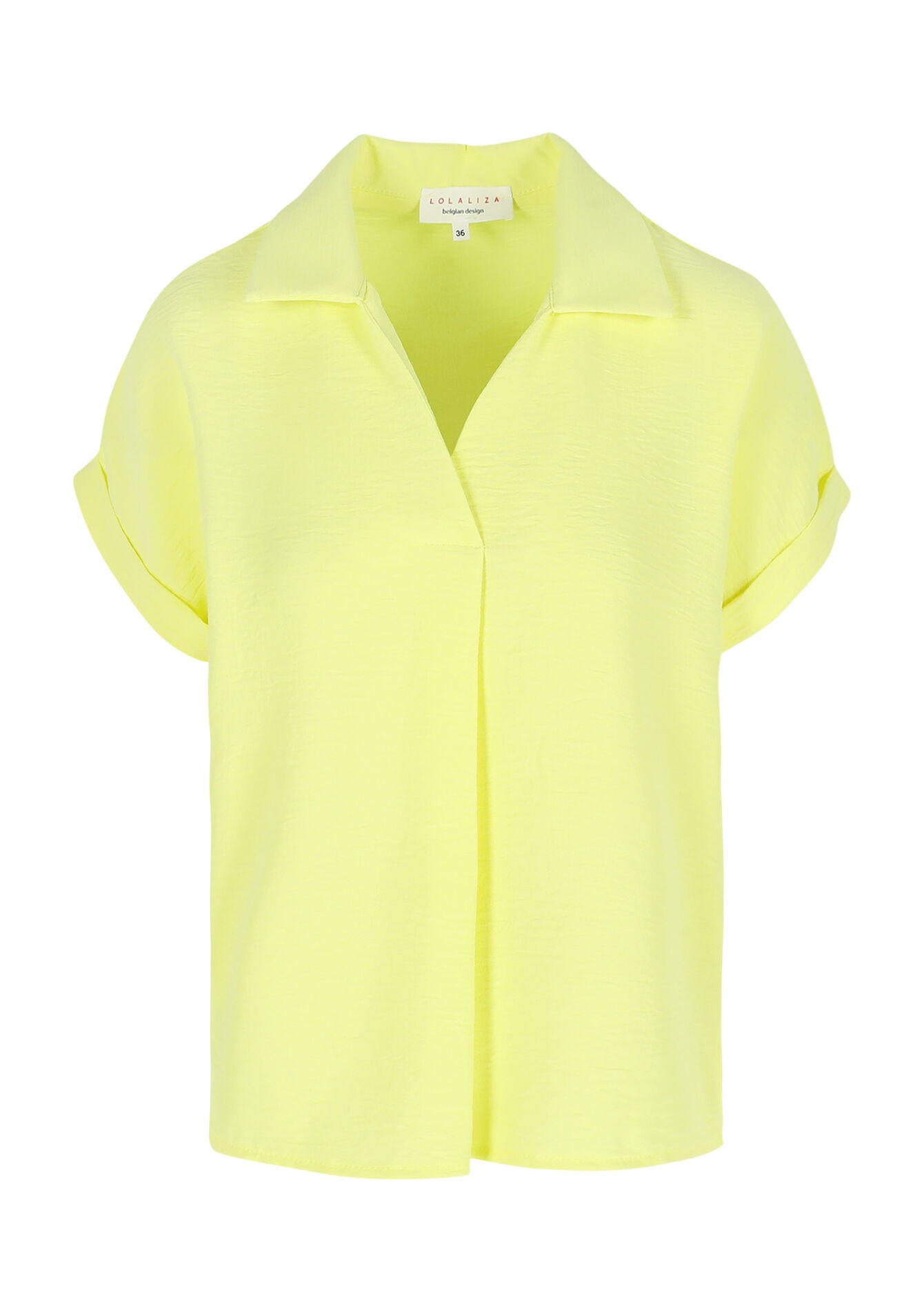 Blouse met polokraag - YELLOW PASTEL - 05702739_5004