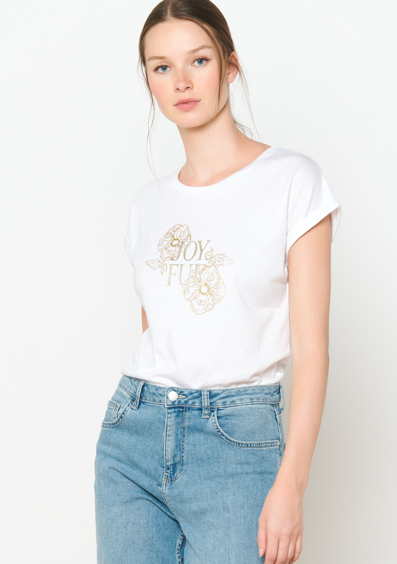 T-shirt met opschrift, T-shirt met opschrift - OPTICAL WHITE - 02301605_1019