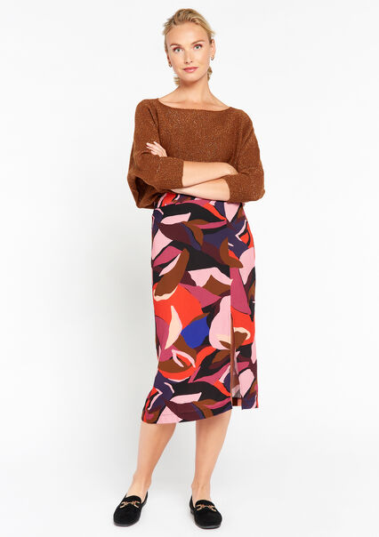 Midi skirt with graphic print - VIOLINE - 07101160_2576
