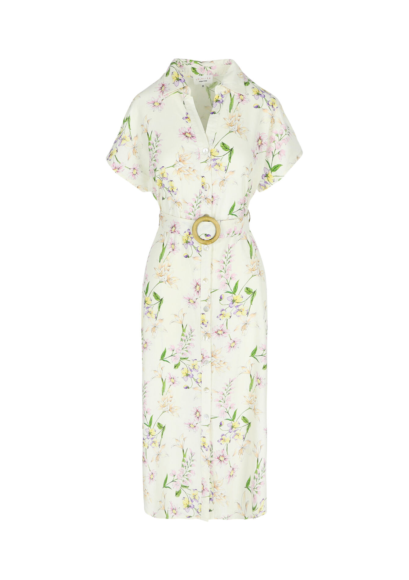 Hemdjurk met bloemenprint, Hemdjurk met bloemenprint - OFFWHITE - 08602226_1001