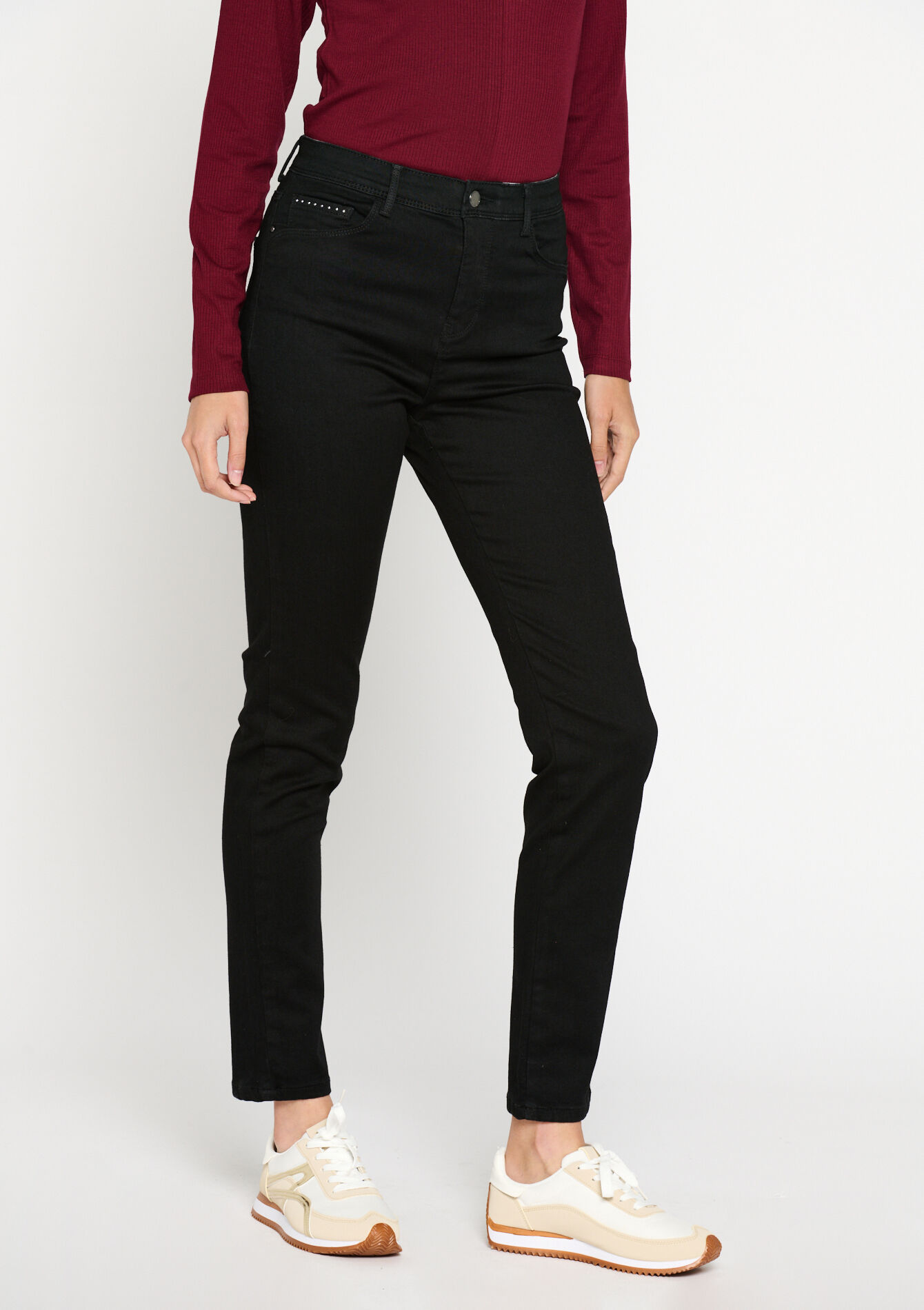 Pantalon slim multitaille, Pantalon slim multitaille - BLACK - 06004420_1119