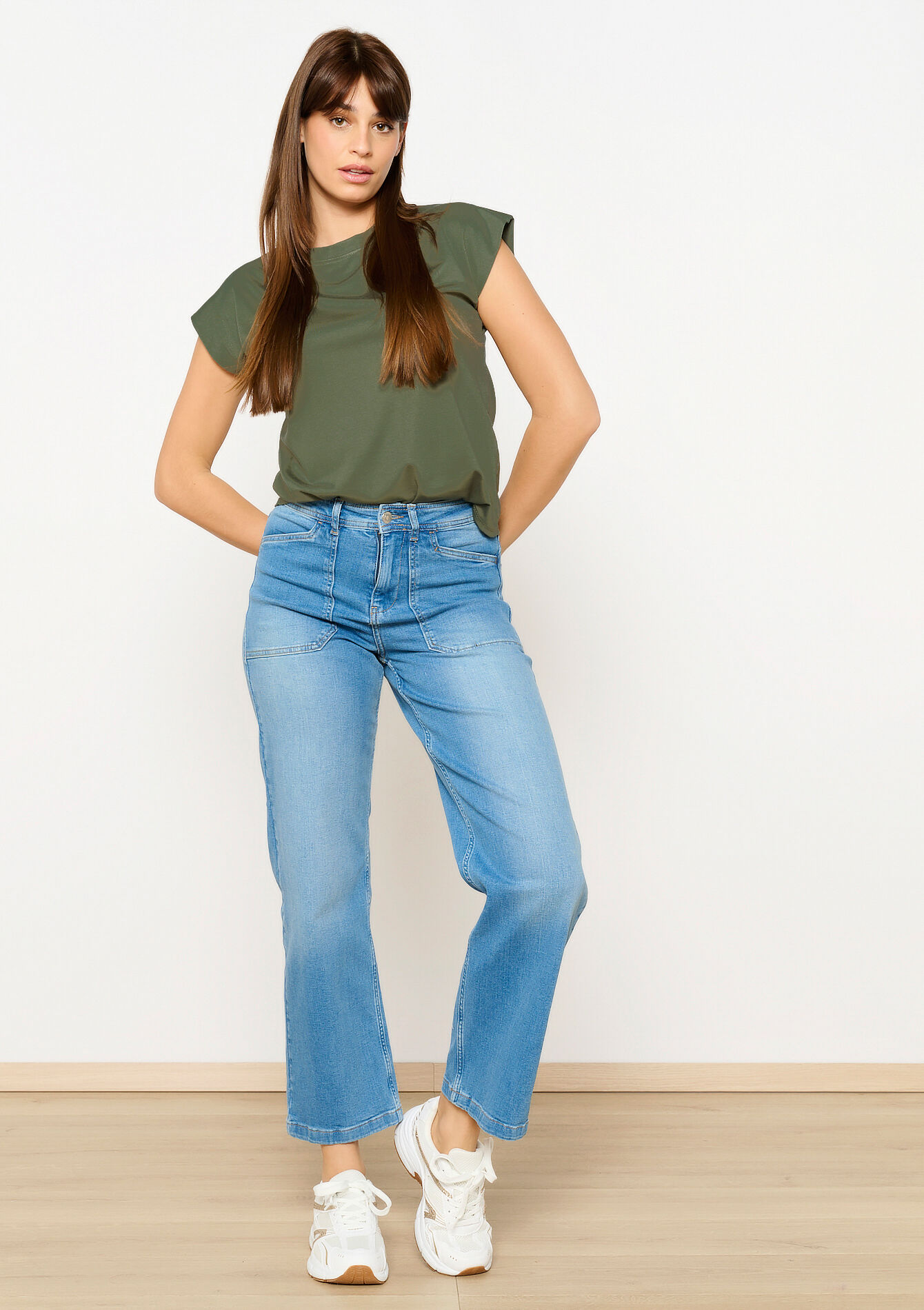 T-shirt met korte mouwen - KHAKI FADED - 02301715_4326