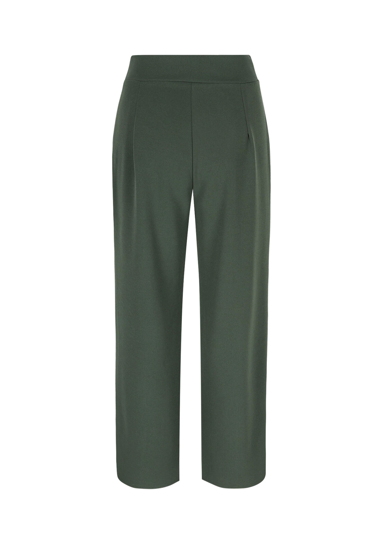 Soepele broek met hoge taille, Soepele broek met hoge taille - KHAKI MED - 06601029_4327