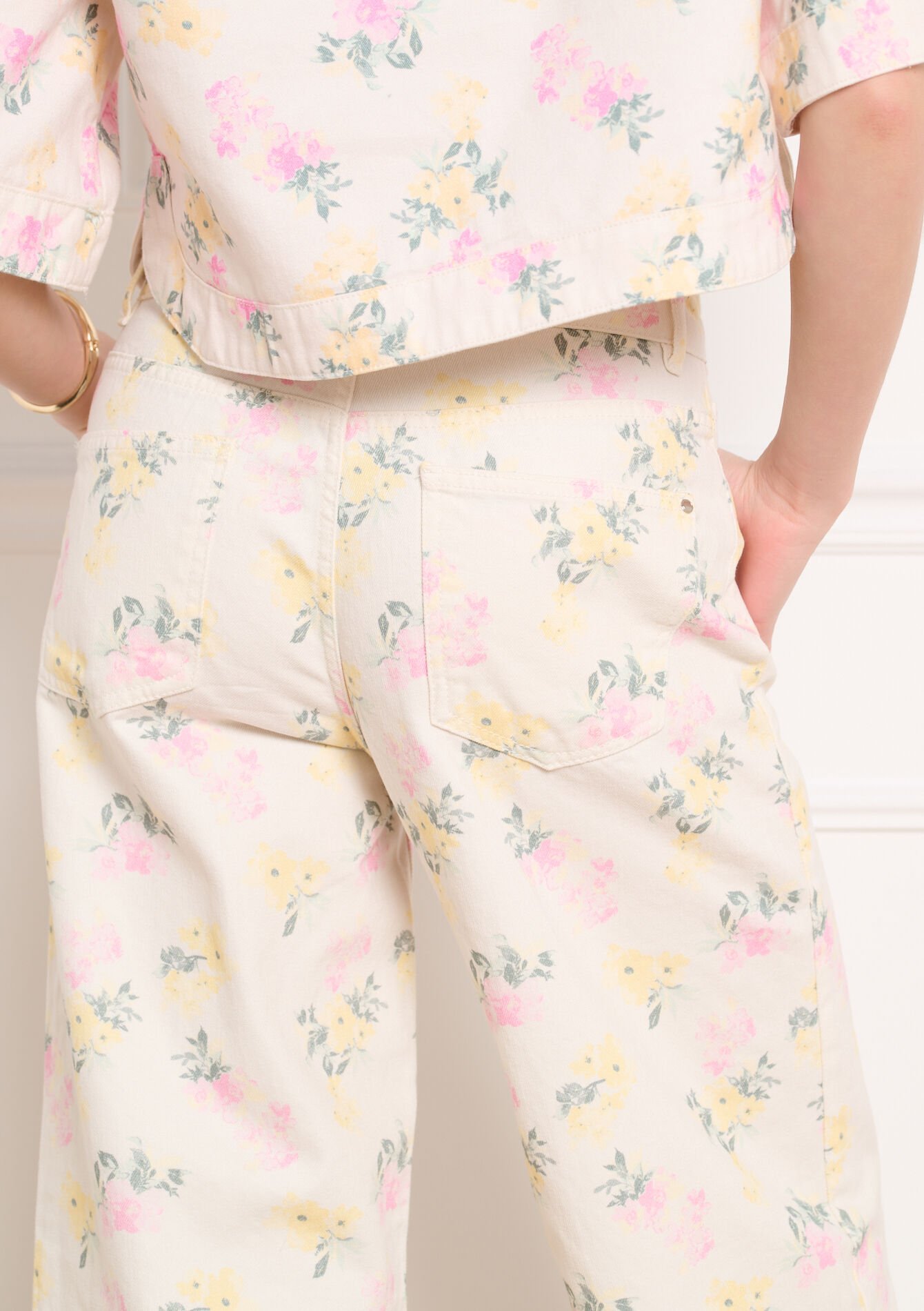 Wijde bedrukte broek - OFFWHITE - 06004707_1001