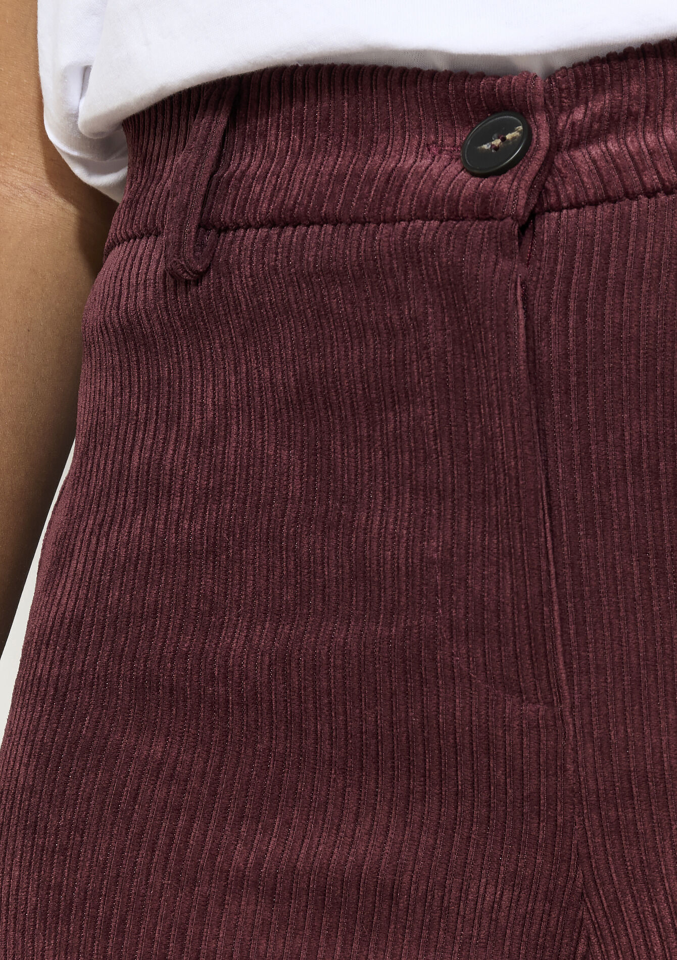 Corduroy broek met elastiek, Corduroy broek met elastiek - AUBERGINE - 06100746_1537