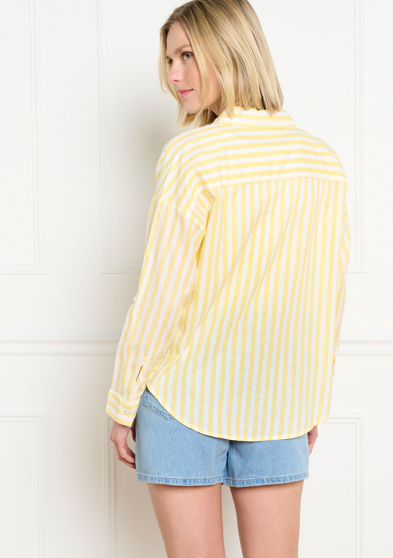 Los vallend gestreept hemd, Los vallend gestreept hemd - YELLOW PASTEL - 05702968_5004