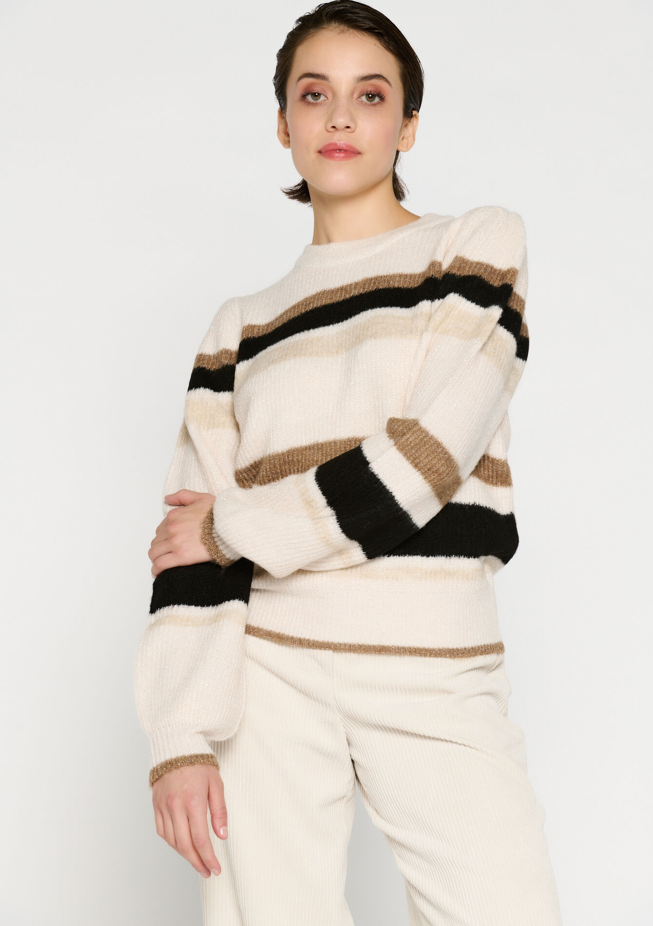 Striped pullover - ECRU PEACH - 04006155_2564