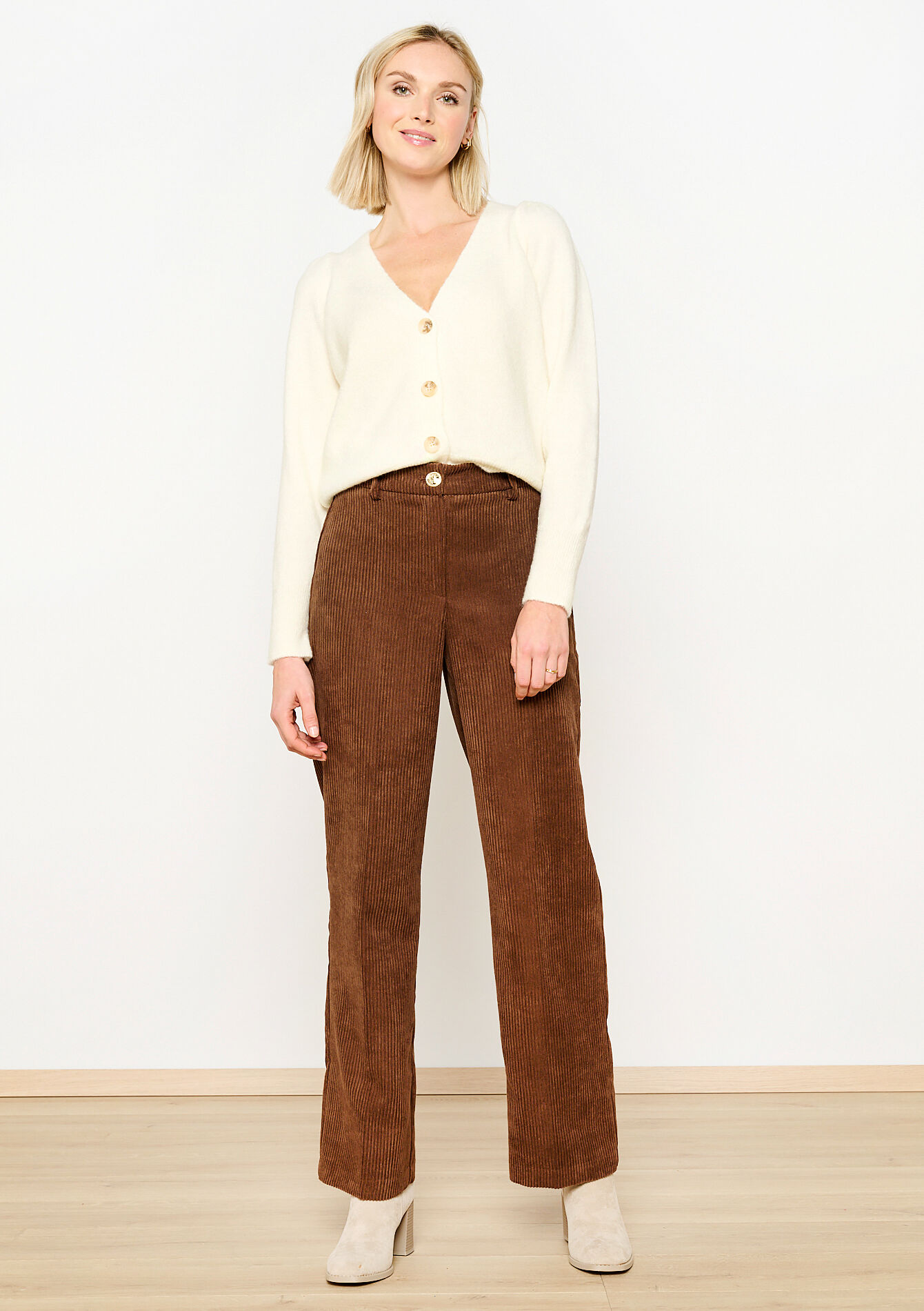 Corduroy suiting trousers - BROWN DARK CHOCOLATE - 06100565_3720