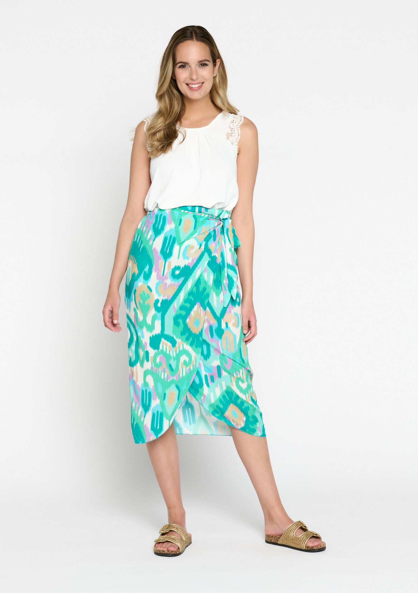 Top with macramé, Top with macramé - OPTICAL WHITE - 05702226_1019