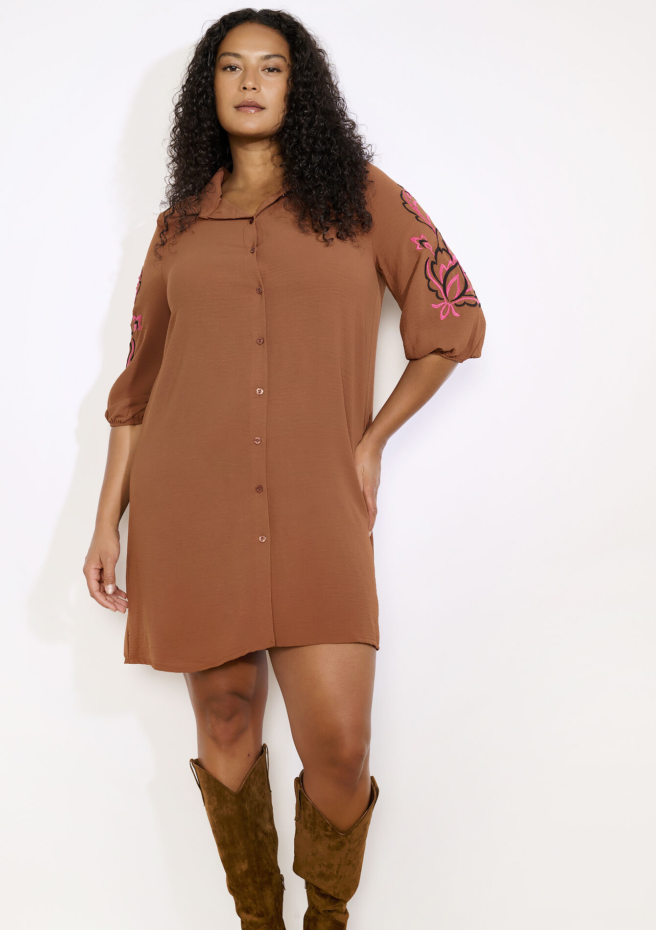 Robe chemise brodée, Robe chemise brodée, , back