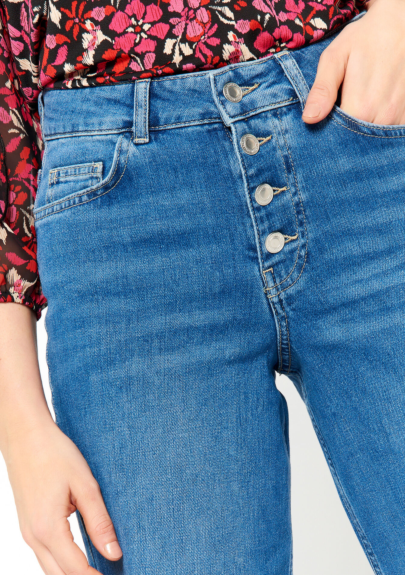 Jean taille haute, Jean taille haute - MEDIUM BLUE - 22000439_0500