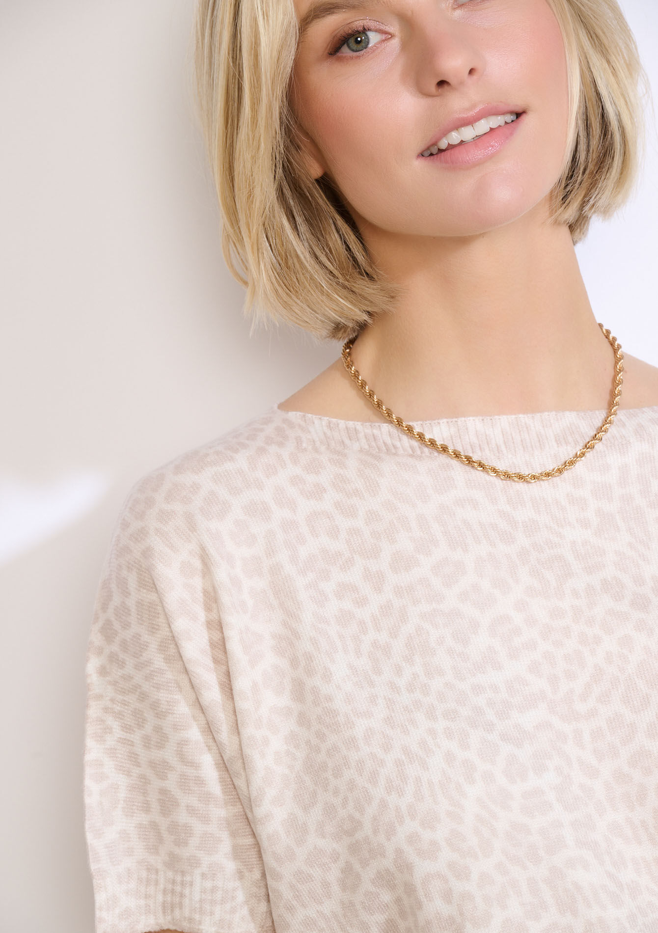 Trui met luipaardmotief - LT BEIGE - 04007210_2527