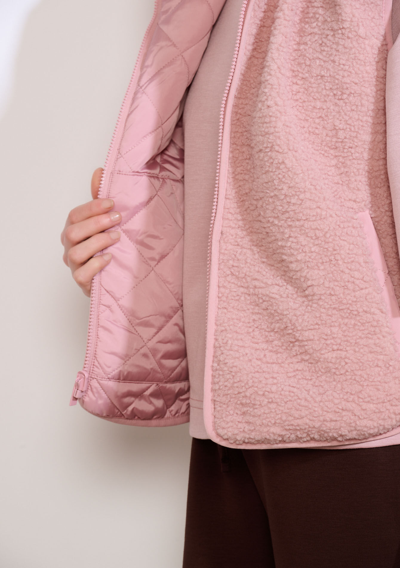 Reversible hooded vest - COSMETIC PINK - 15100413_5733