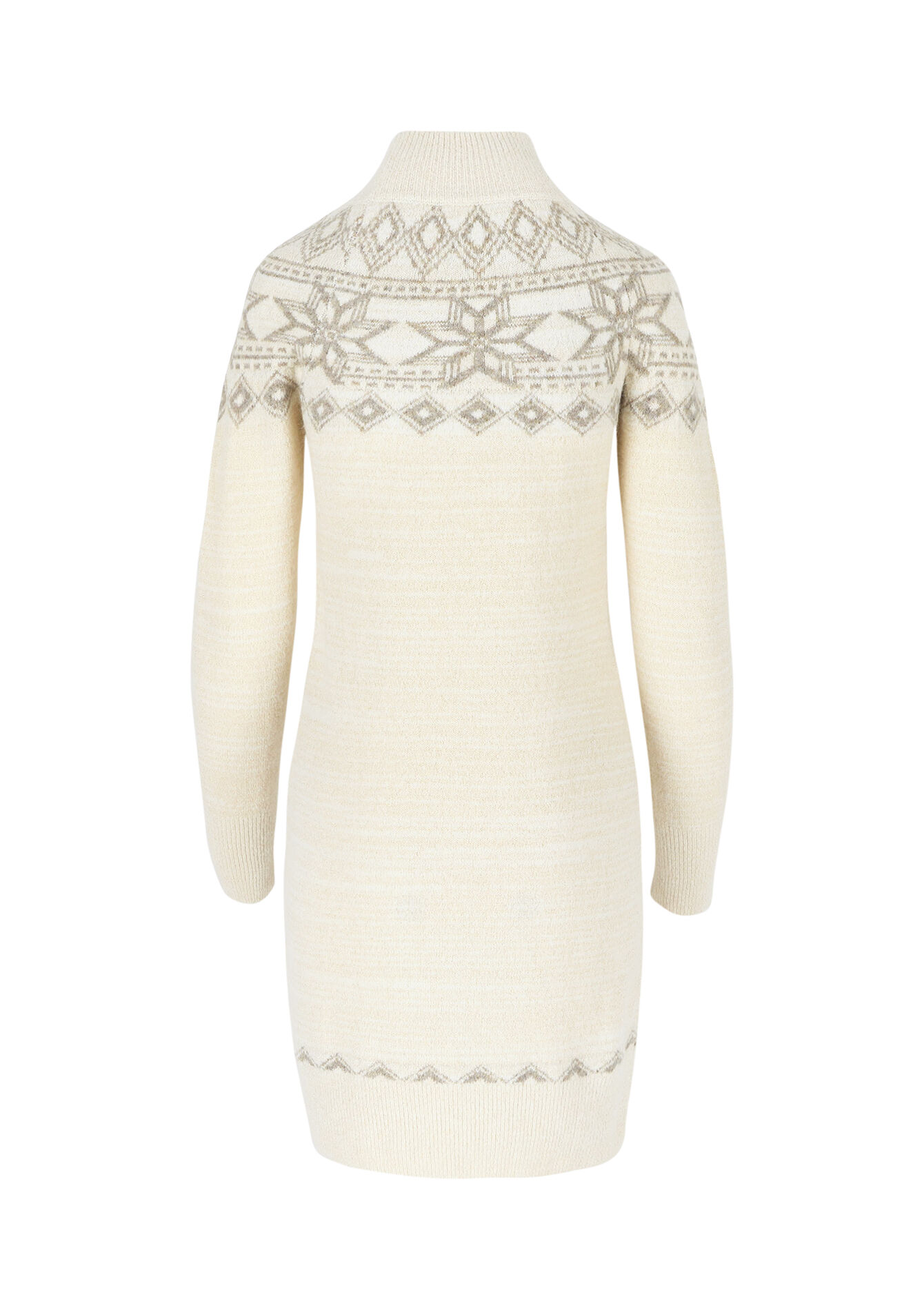 Jacquard gebreide jurk, Jacquard gebreide jurk - VANILLA WHITE - 08103615_1013