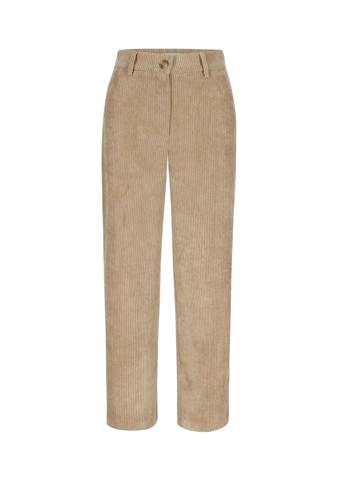 Flared broek in ribfluweel, Flared broek in ribfluweel - LIGHT CAMEL - 06100741_3814