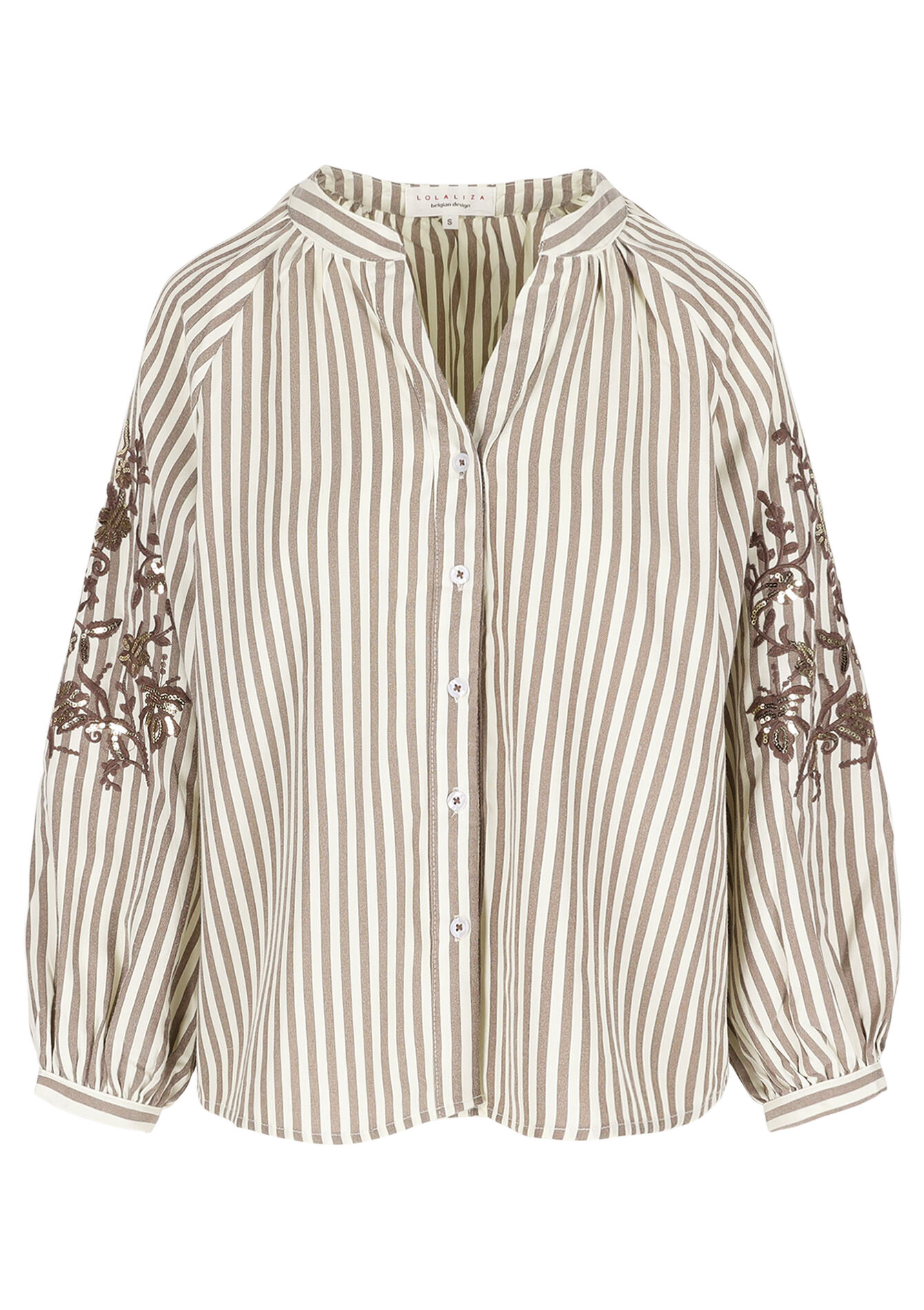 Gestreepte blouse met borduurwerk, Gestreepte blouse met borduurwerk - OFFWHITE - 05702996_1001